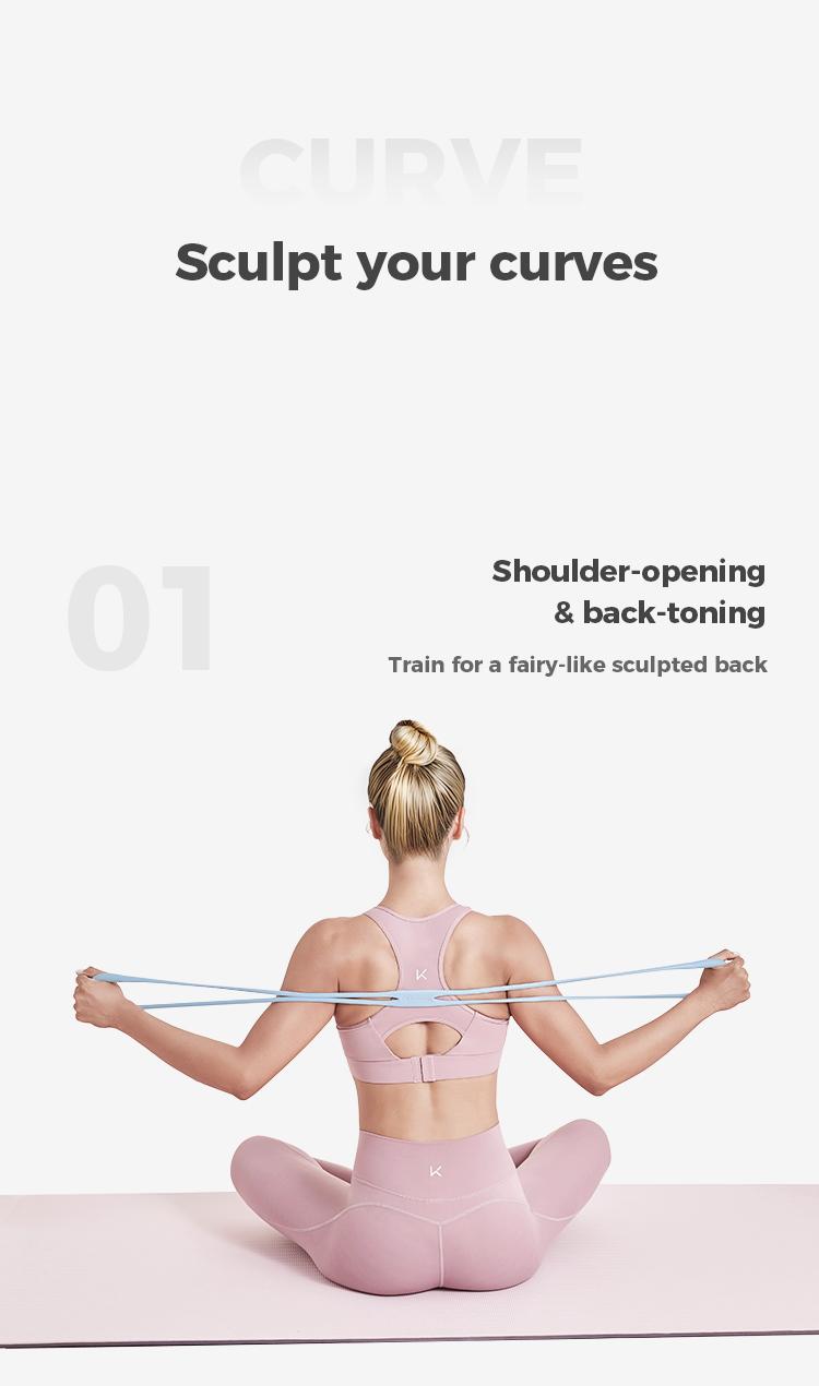 Keep Resistance Bands Figure 8 Exercise Bands for Women 8 Shaped TPE Material for Arms Chest Expander Yoga Gym Fitness Muscle Training Equipment Stretching Gear Latex Free Elastic