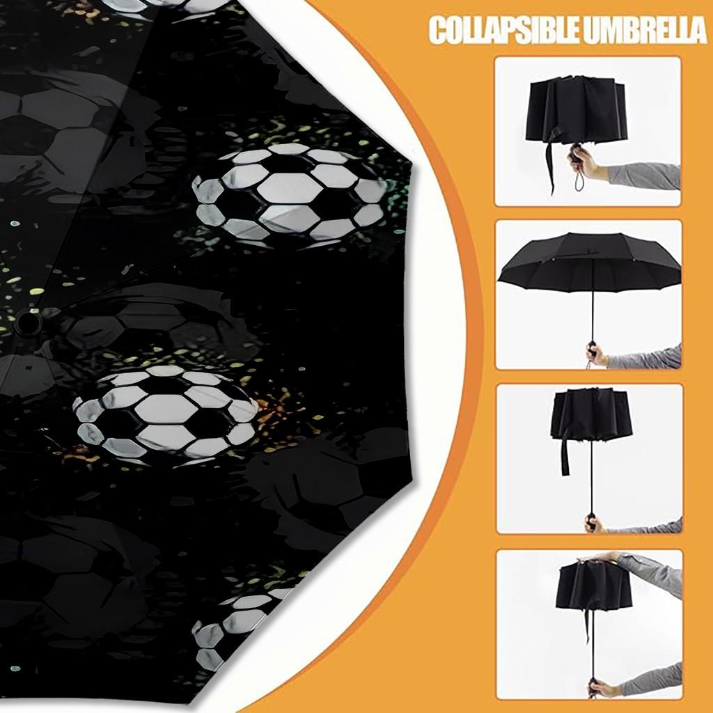 Football Field Pattern Umbrella, Automatic Folding, Sun Protection, Durable 8-Rib, Outdoor Use, Great Gift, World Cup Umbrella