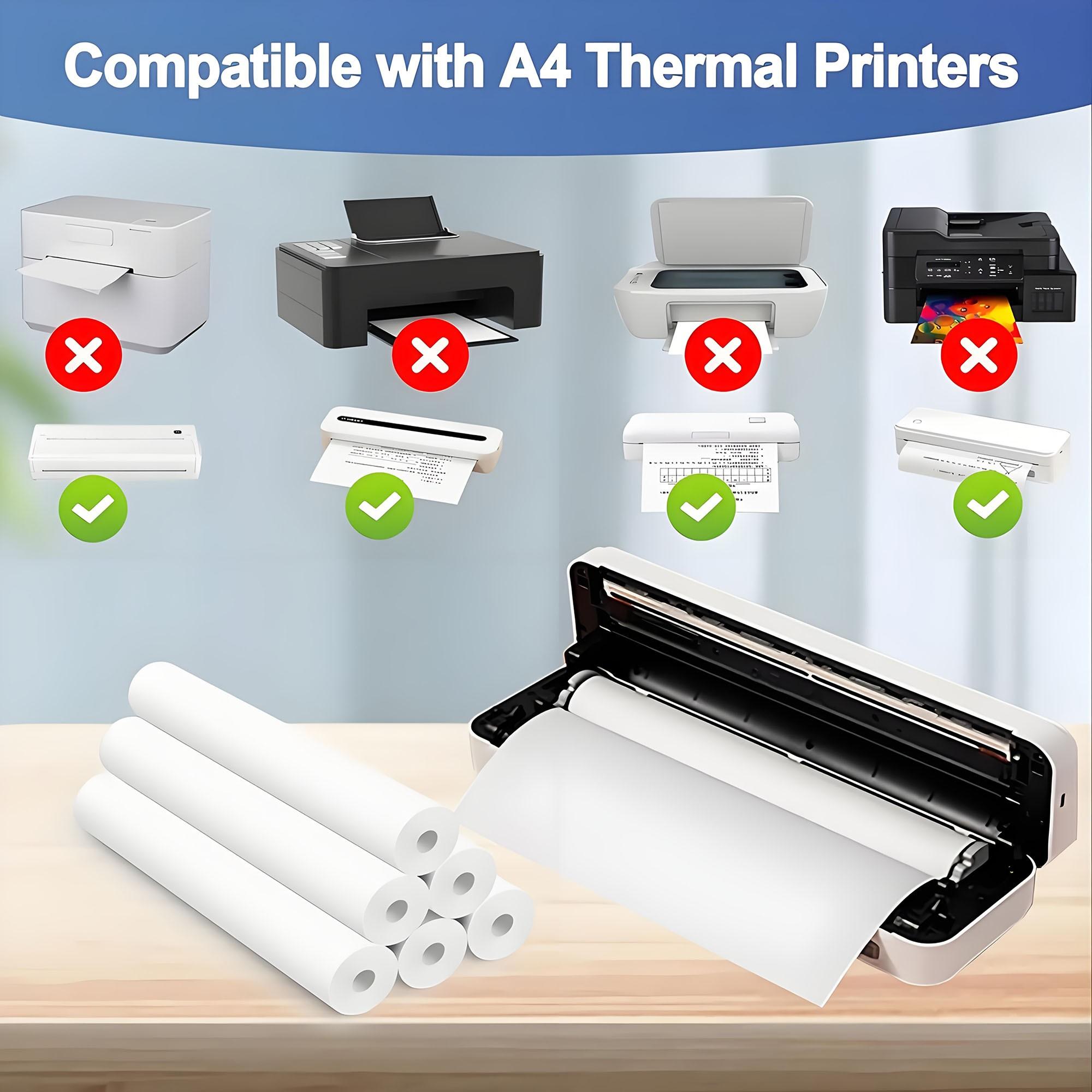 10 Rolls A4 Size Thermal Printer Paper, High Quality Fast Drying Continuous Paper, Home and Office Use, Multifunctional Printing Solution
