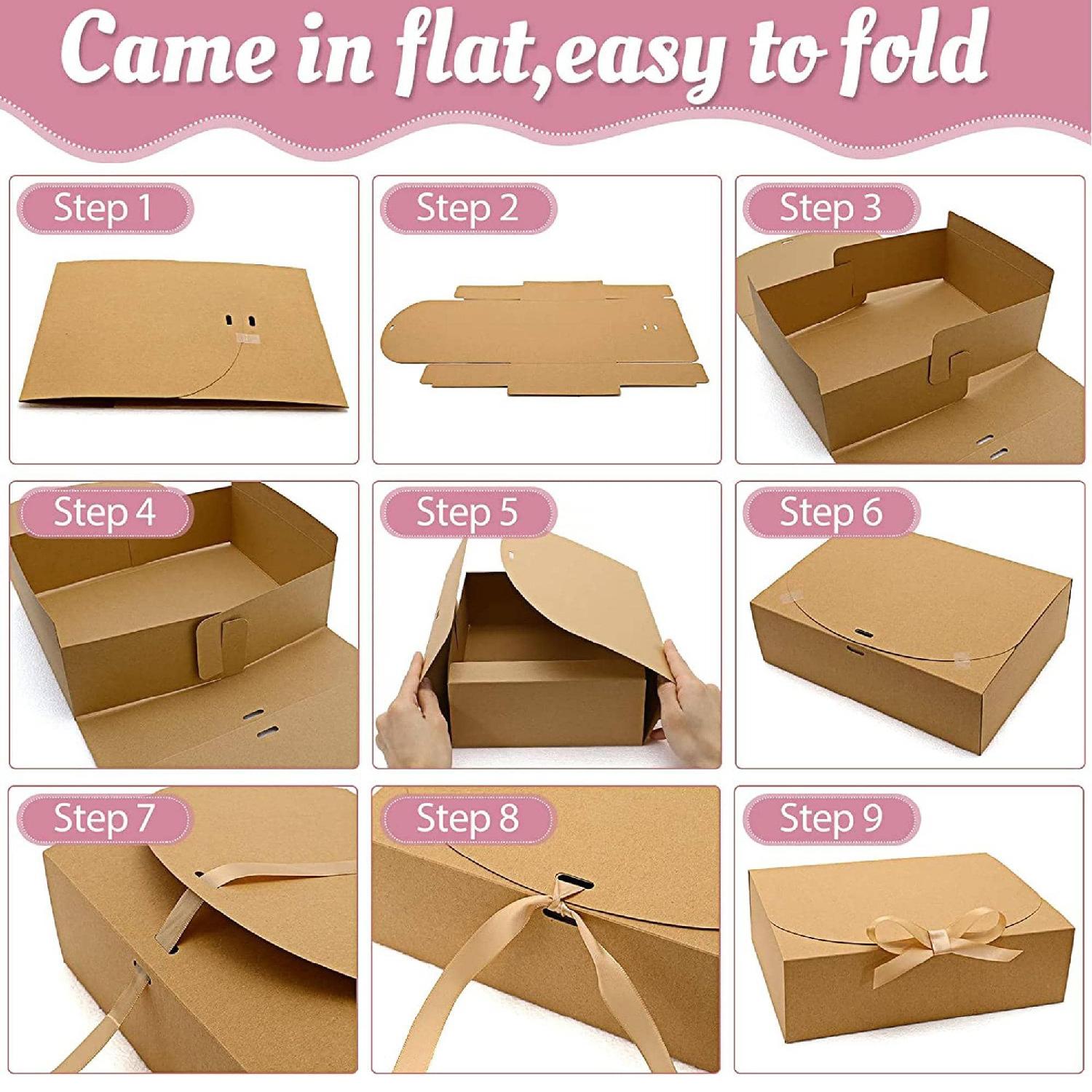 Gift Box Set With Lids, Deluxe Black Gift Box With Ribbon, Proposal Boxes, Best Man Proposal Boxes, Bridesmaid Boxes, Chocolate Candy Boxes For Graduation Gifts. Gift Boxes With Bow Ribbon Packaging Suitable For Weddings, Engagements, Birthday