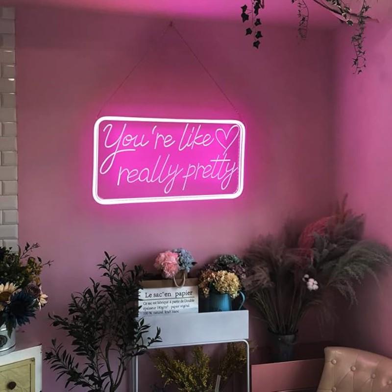 Wall Decor Neon Sign LED Neon Sign Aesthetic Room Decoration Suitable for Teenage Girls Neon Name Sign for Bedroom Hair Salon Wedding Party