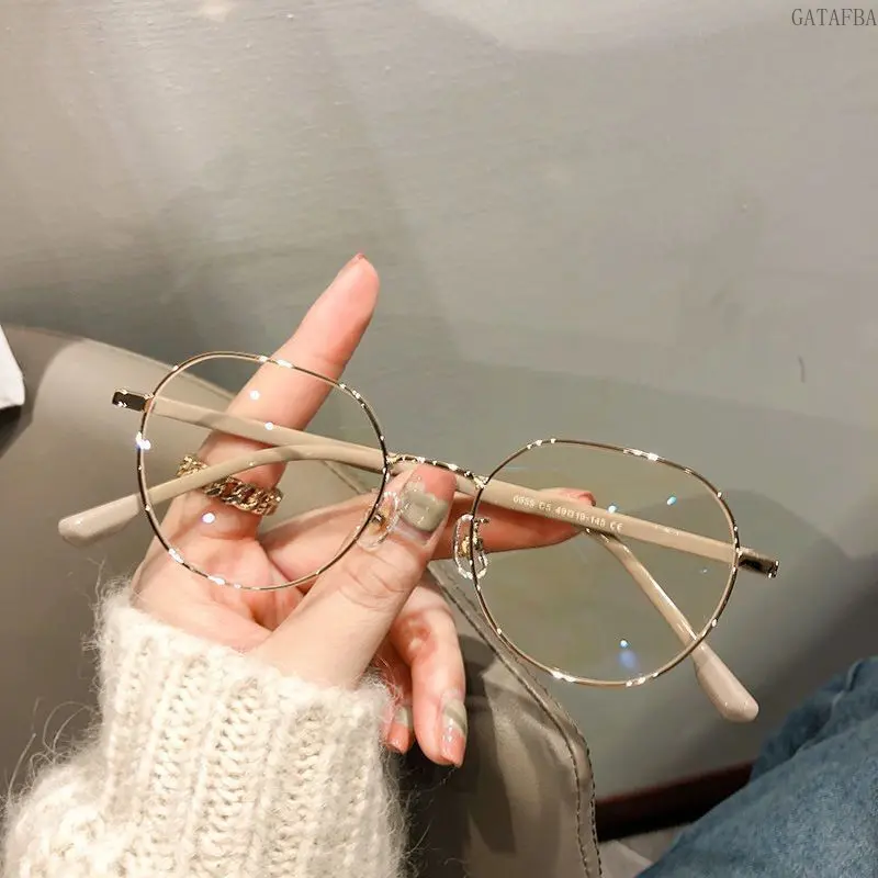 New Irregular Polygon Eyeglass Frame for Women, Small Frame Stylish Glasses for Daily Street Look, Blue Light Blocking Ready Glasses