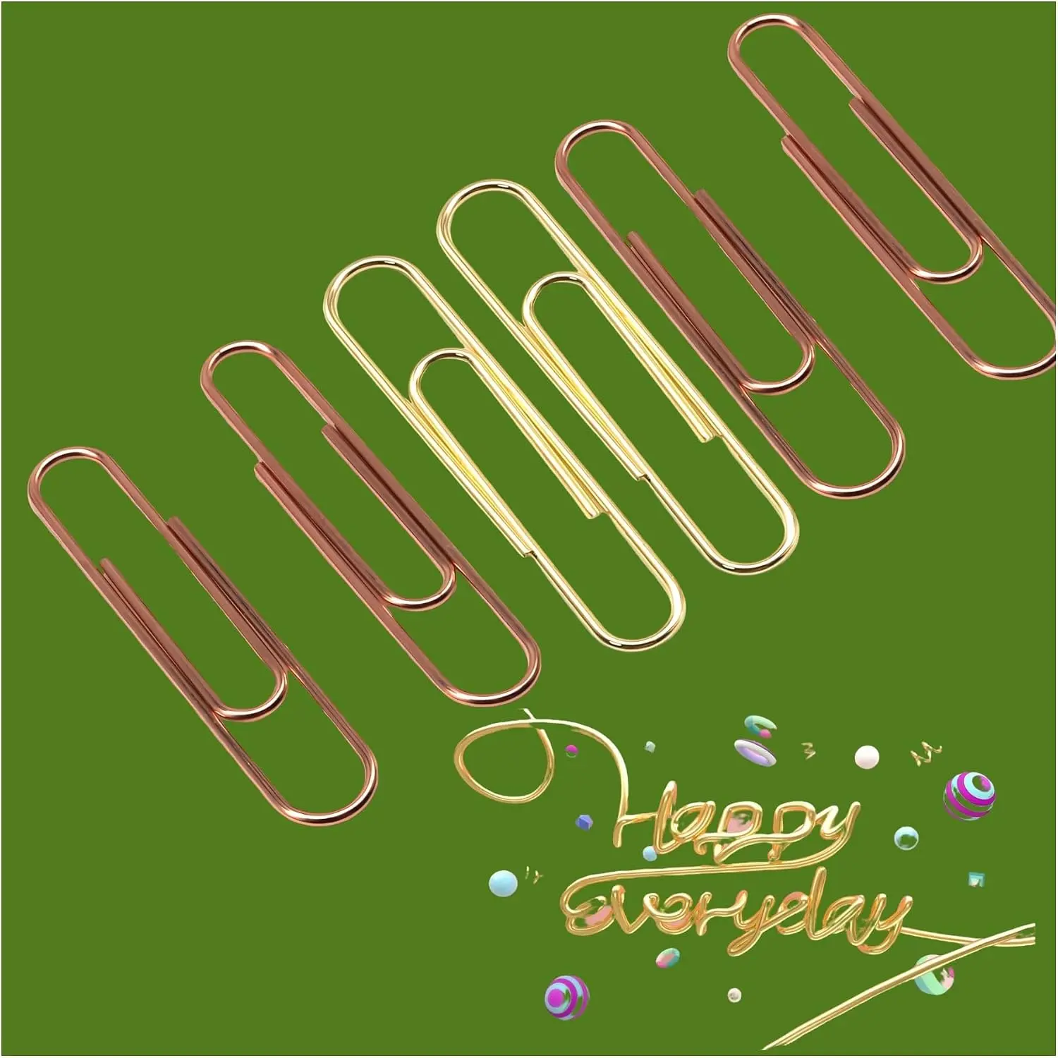 2 Inch Paper Clips-30 Pcs Large Metal Paperclips for Office & School Organization, Party/Wedding Decor, DIY -  & Rose  (U-Shaped)