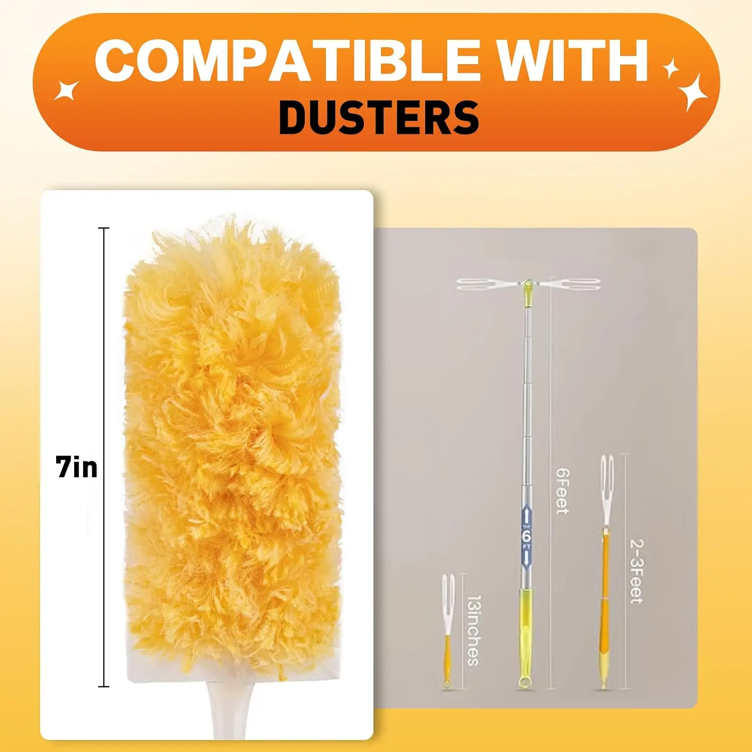 Disposable Electrostatic Duster, 360° Non-Woven Dusting Wand, Lightweight Dust Remover for Ceiling Fan, Blinds, Furniture Home Cleaning