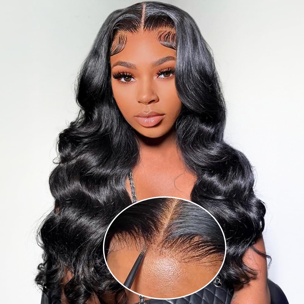 Bling Hair 6x4 7x5 9x6 Ready and Go Glueless Wigs Human Hair Pre Plucked Pre Cut HD Lace No Glue Body Wave Lace Front Wigs for Women Human Hair Glueless with Natural Hairline 150% Density SpringStatements