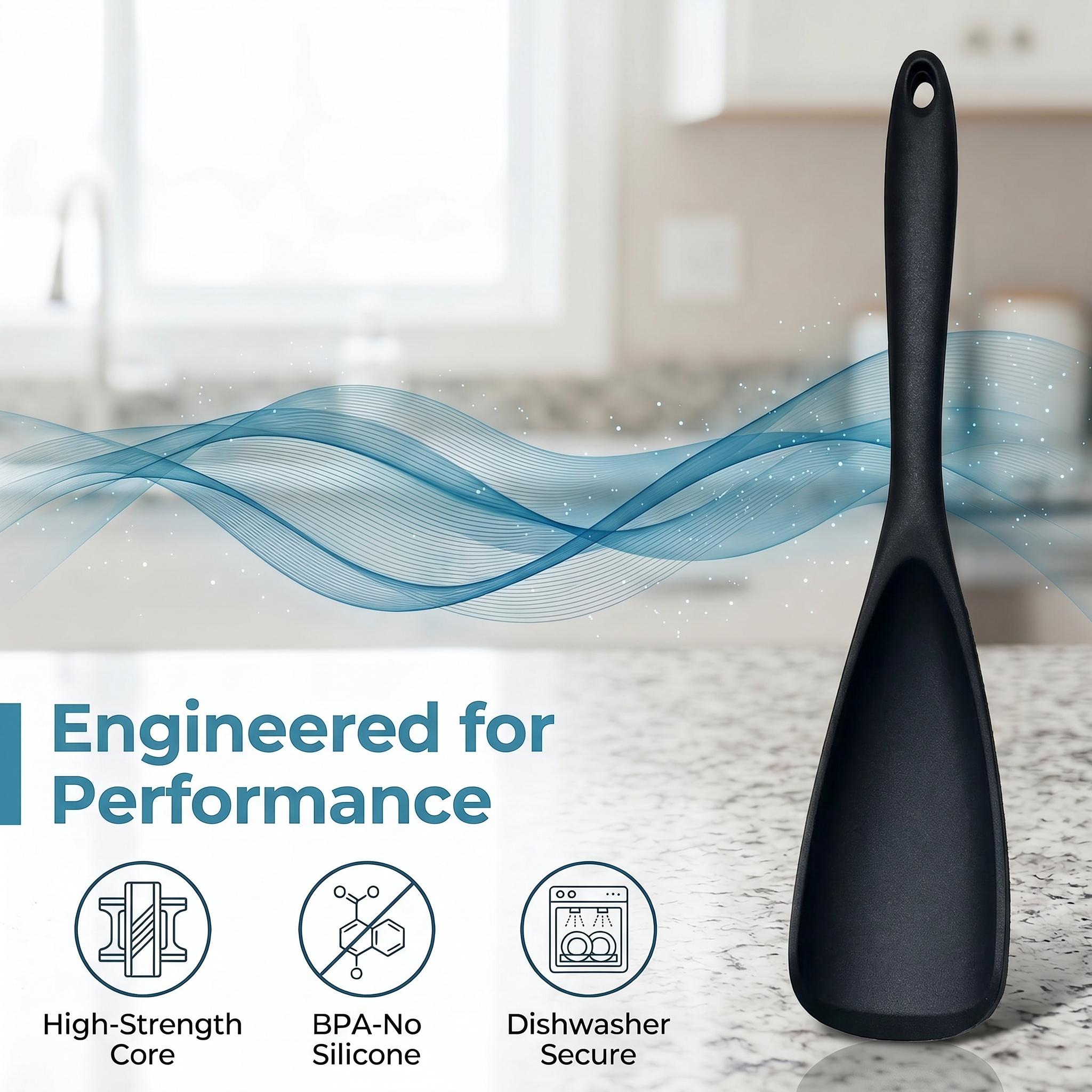 1 PCS Cooking Spoons for Non stick Cookware, Multifunction Spatula Spoon BPA-Free, One-Piece Design, Suitable for Scooping, Scraping, Serving and Mixing-YY0