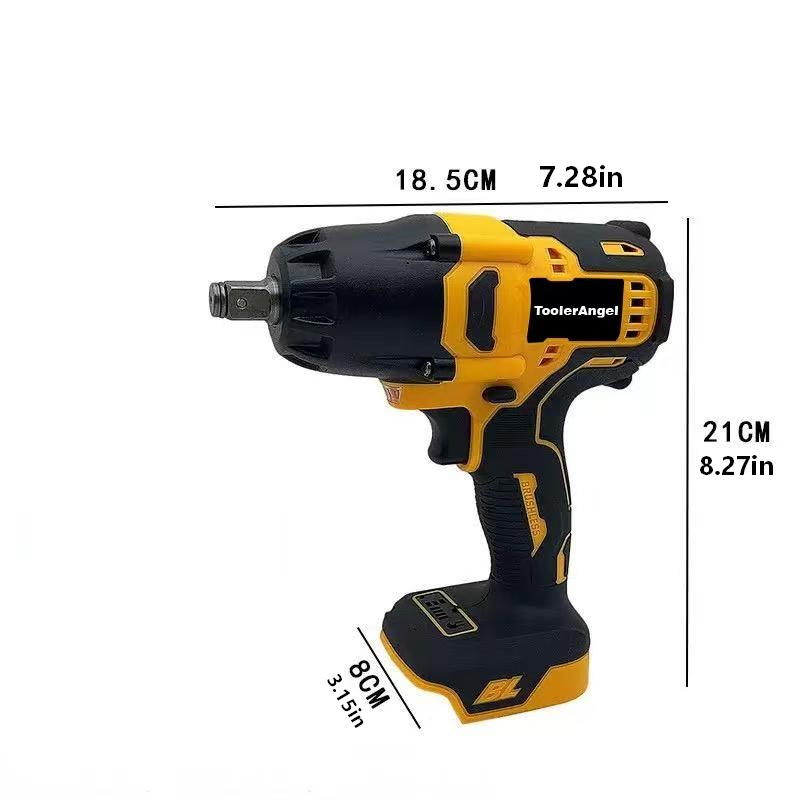 ToolerAngel 1/2-Inch Cordless Impact Wrench, 1000 Nm (737 ft-lbs) High-Torque Wrench, 20V 2000 RPM Brushless Motor, 2x 6.0Ah Lithium-Ion Batteries, Charger & 6 Sockets, Brushless Power Wrench