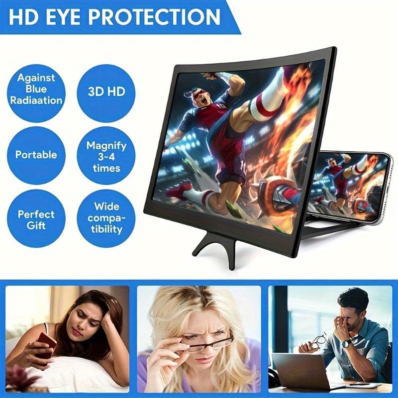 12.0 Inch Phone Amplifier, 3D Screen Expander, Foldable Phone Stand with Screen Enhancement, Perfect Gift for Movies, Videos, Games