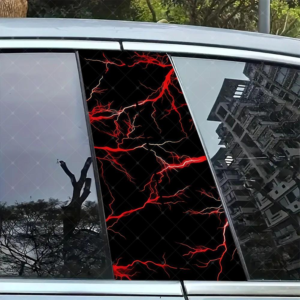 2pc Lightning Vinyl Sticker, Car B Pillar Protection Decal, Easy Peel ...