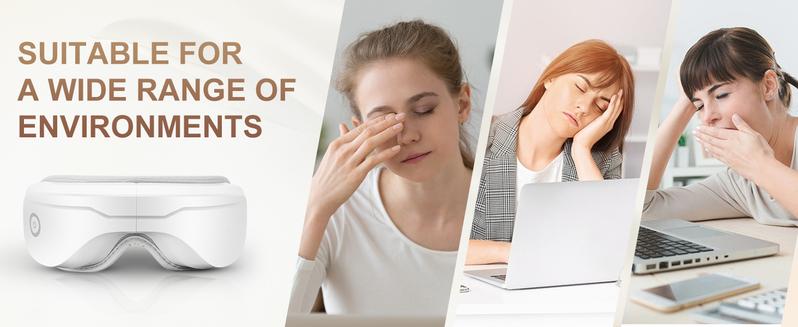 Eye Massager with Heat, Heated Eye Mask with Bluetooth Music, Face Massager, Mask for Migraine & Headache Relief, Improved Sleep, Birthday Gifts for Mom/Dad/Women/Men