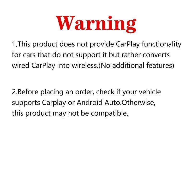 Wireless Carplay Adapter for iPhone Android Devices, Universal Compatibility, Fast Connection Zero Latency Hands-Free Calling Charging, Wireless Carplay Converter