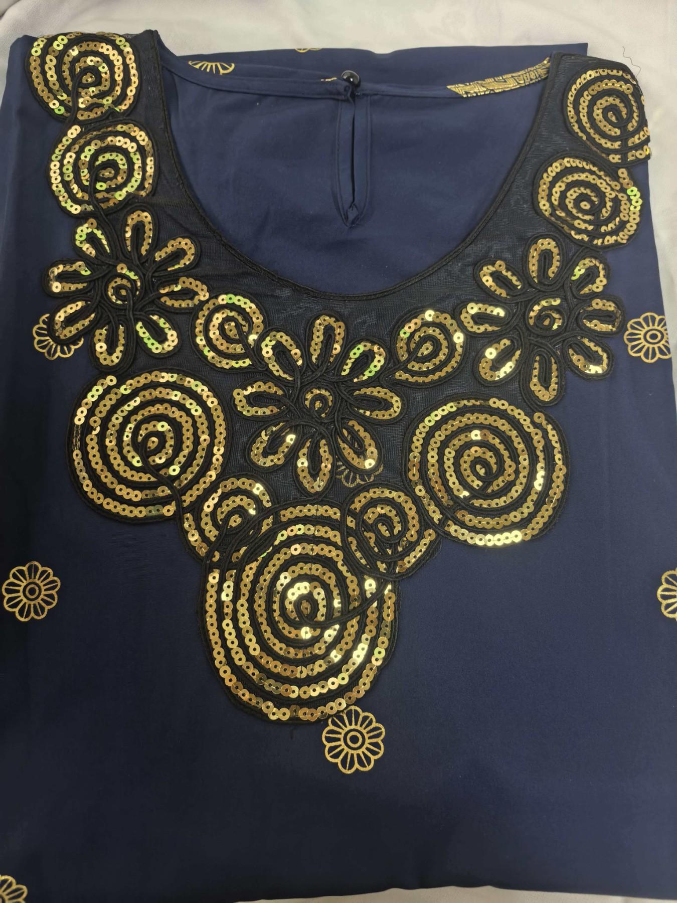 Muslim Women's Batwing Sleeve Long Robe, Embroidered Loose Fit Plus Size Dress, Cross-Border Export Fashion