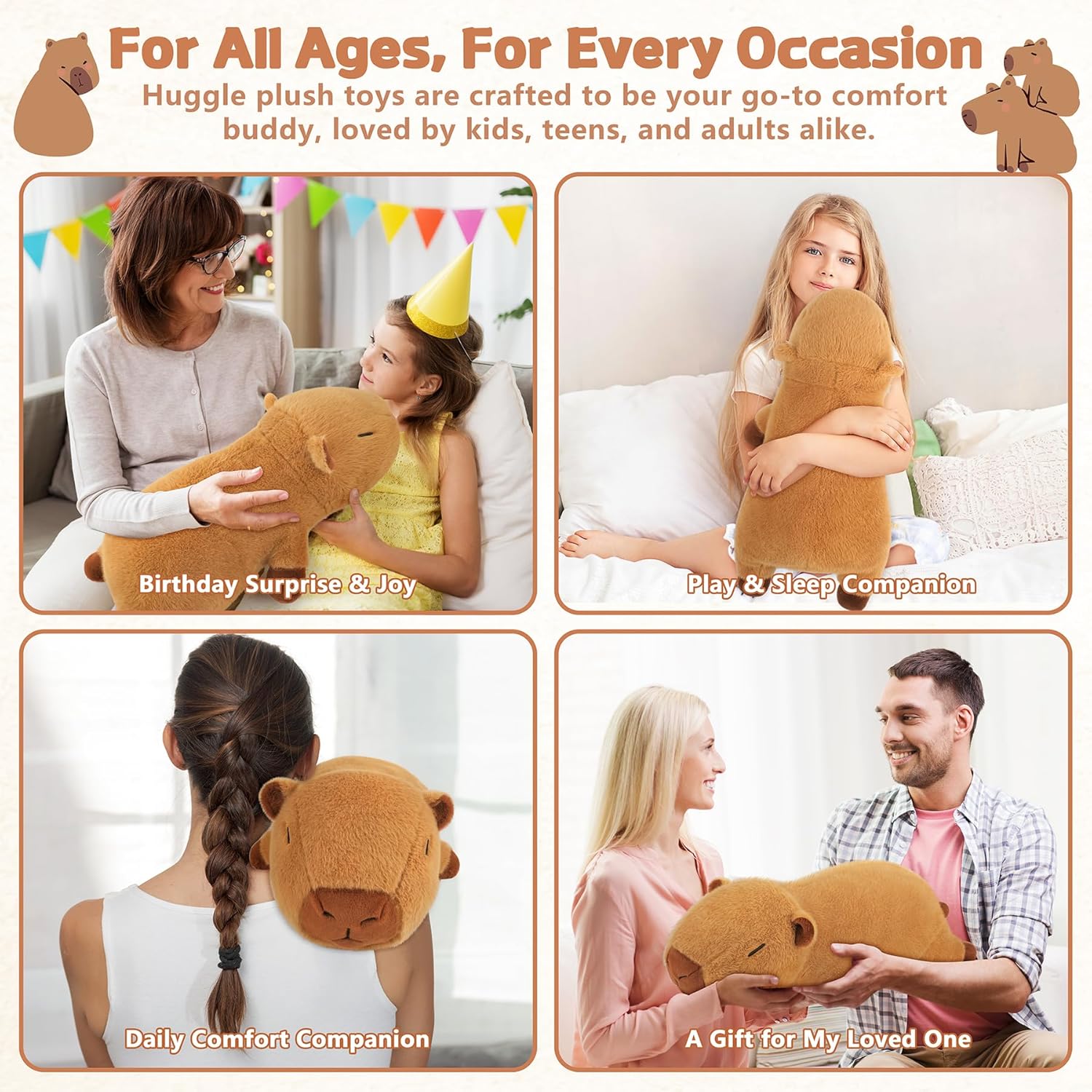 Capybara Plush Stuffed Animals | 23 Inch Large Capybara Plush for Calming & Comforting Realistic Body Pillow Plush Toys, Capybara Stuffed Animals Gifts Kids Teens & Adults Capybara Plush Stuffed Animals | 23 Inch Large Capybara Plush for Calming & Comforting Realistic Body Pillow Plush Toys, Capybara Stuffed Animals Gifts Kids Teens & Adults