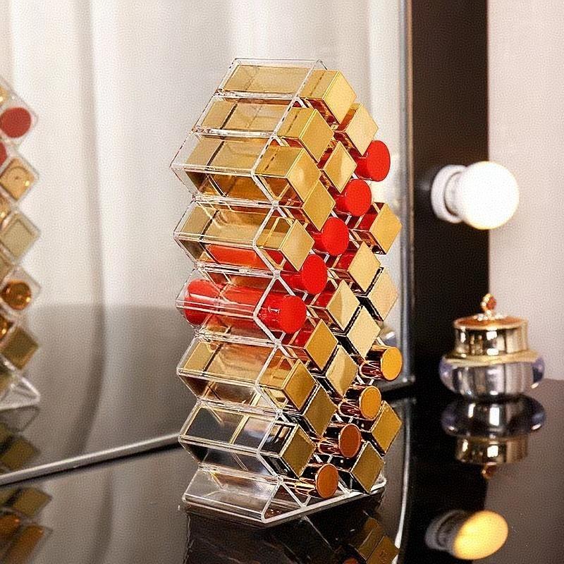 Fish-Shaped Vertical Multi-Layer Lipstick Holder - Cosmetic Storage Organizer & Display Stand for Lip Gloss & Lipsticks | Desktop Organizer for Women & Girls, Makeup Organizer Box, Gift for Valentine's Day, Christmas