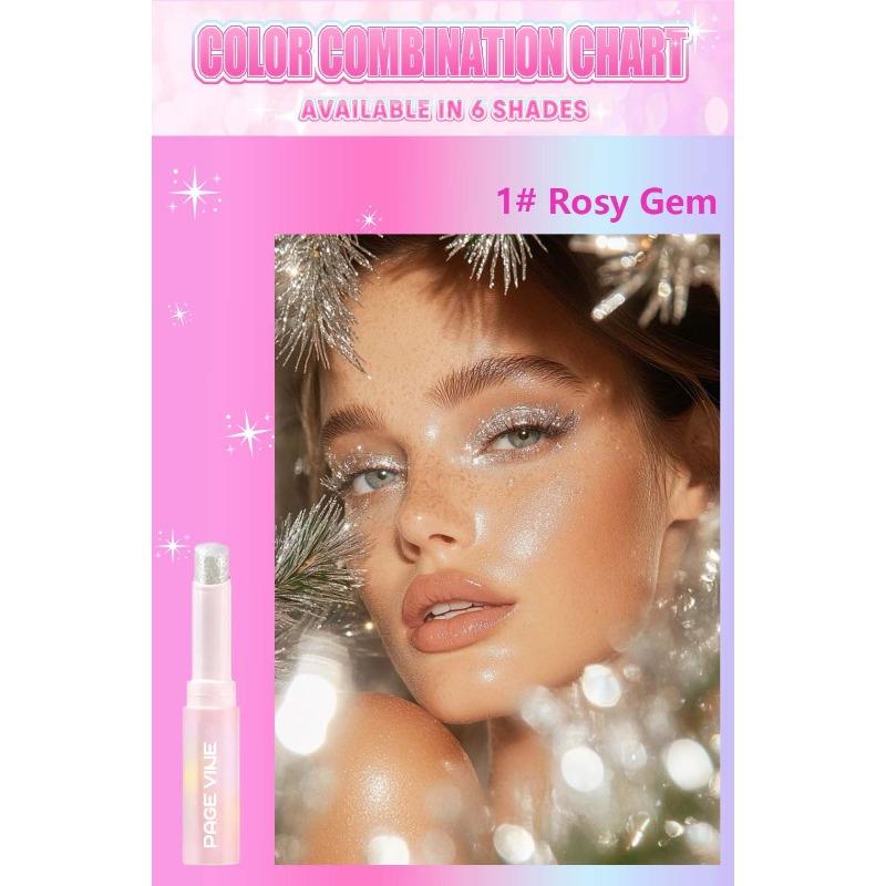 PAGE VINE Popular Water Gloss Jelly Highlight Eyeshadow Stick Super Shiny Multi-color Eyeshadow Highlight Stick