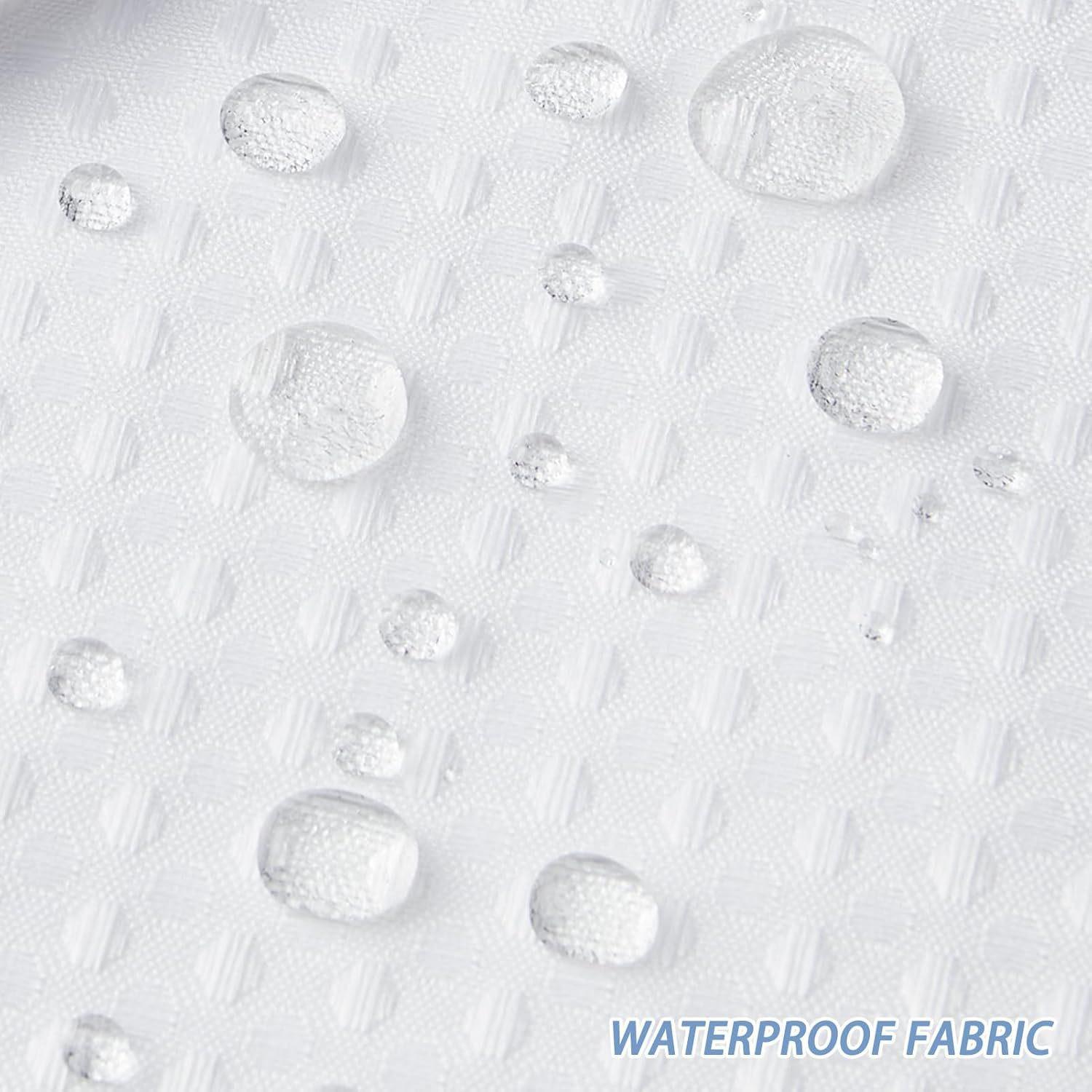 Double Layer Large Ring Waffle Bath Curtain, Waterproof Anti-Mold Shower Divider, Dry Wet Separation, Bathroom Privacy Screen