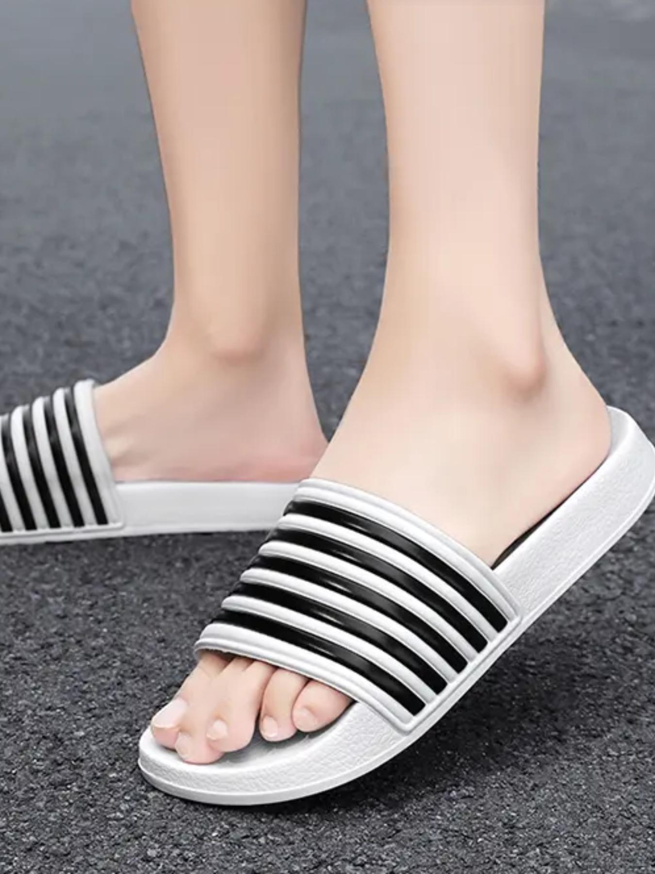 Summer Men's Striped Sandals, Couples' Non-Slip Eva Slides, Comfortable Beach Shoes, Casual Home Footwear, Garden Walks