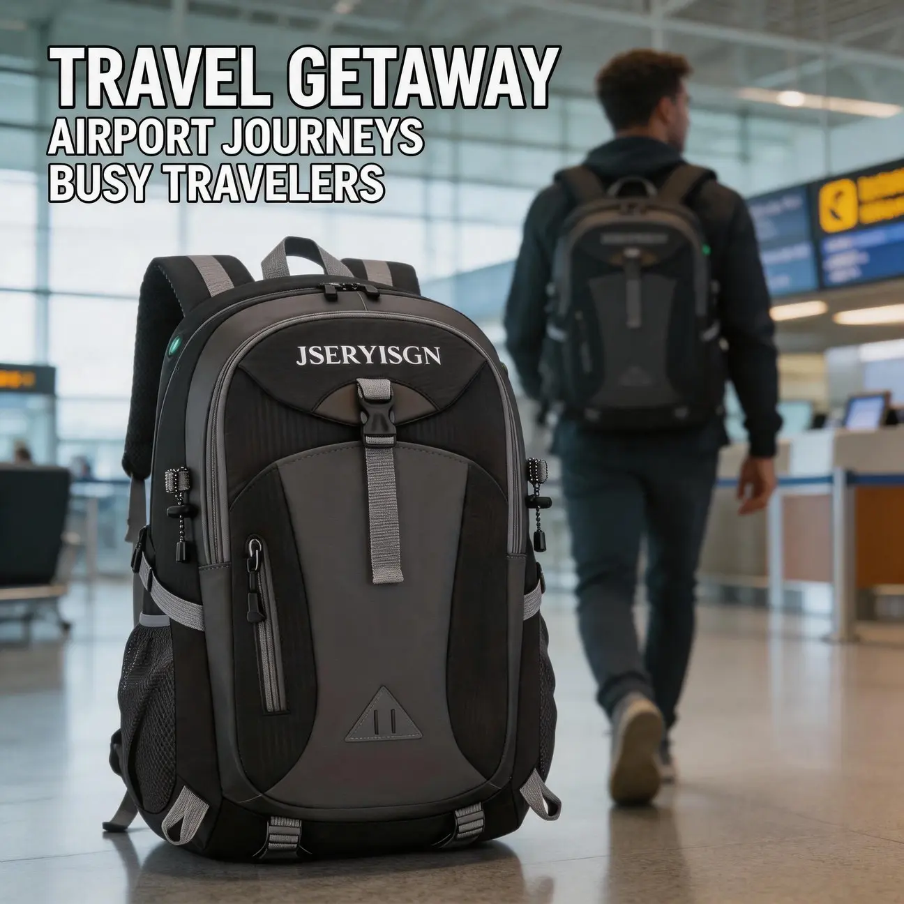 JSERYISGN 25L Minimalist Backpack for Daily Commute and Travel, Lightweight Casual Daypack with Laptop Compartment