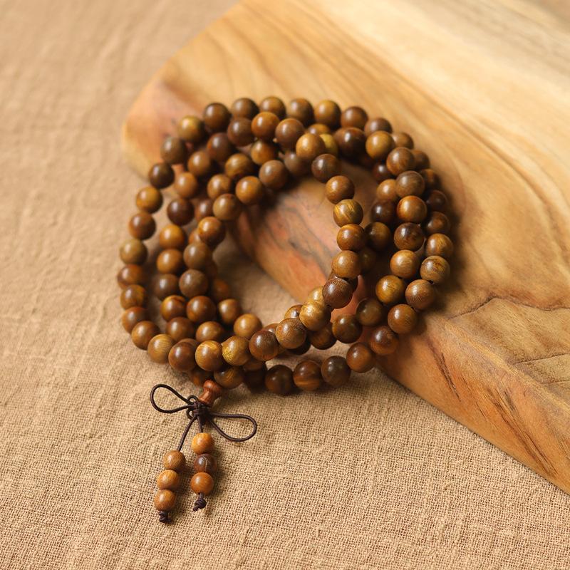 Sandalwood multi-bead stacked bracelets, new Chinese-style multi-ring wooden bracelets, Buddhist bead jewelry for meditation, odor-eliminating fragrant bracelets, collectibles