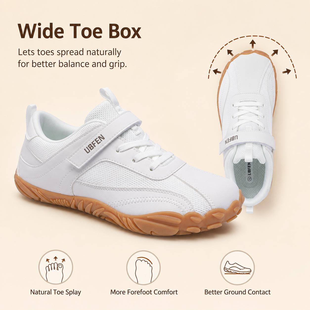 UBFEN Women's Barefoot Athletic Casual Sneakers - Wide Toe Box, 0 Drop, Adjustable Fit, Flexible, Cushioned, Lightweight, Grip Outsole for Work & Casual Wear,back to school,back to school haul