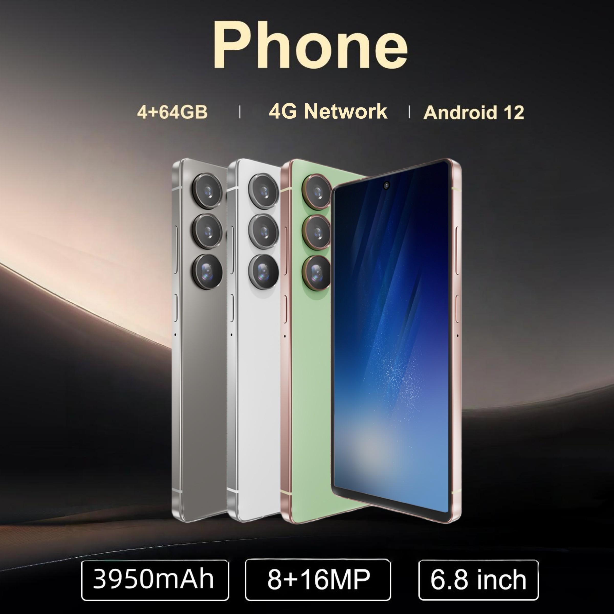 Fuffi Smartphone 6.8 Inch with 4GB RAM and 64GB Storage, 8mp + 16mp Dual Camera, 3950mah Battery, Android 12, 4g Network, Cellphone