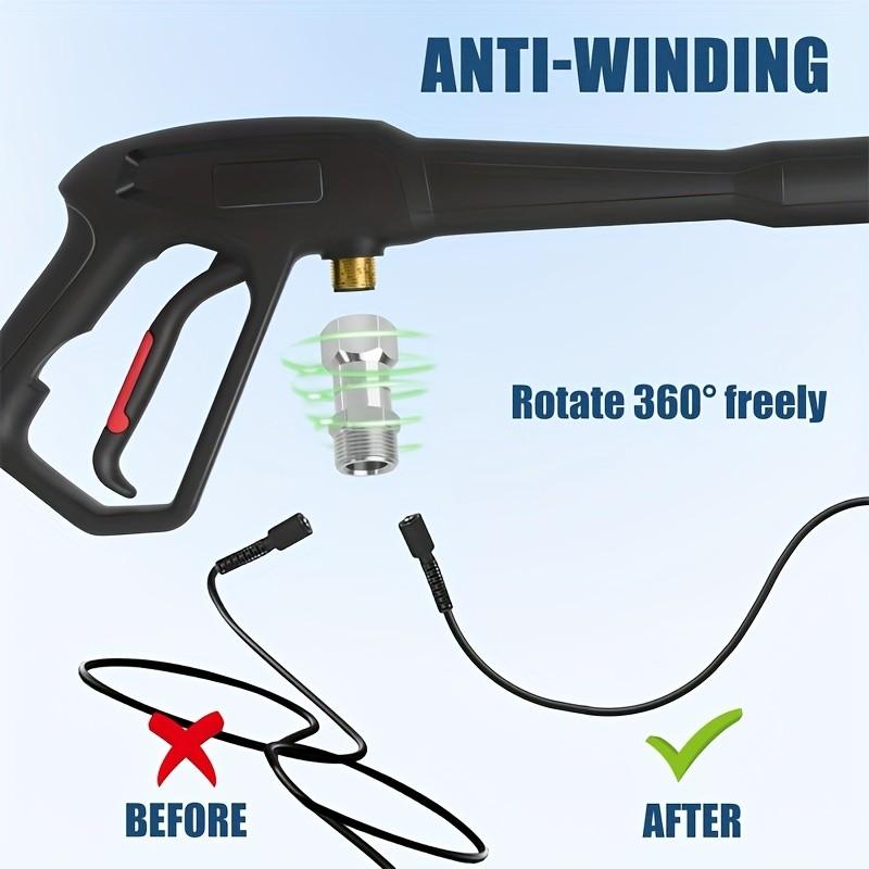 High Pressure Washer Rotating Adapter, M22-14mm/15mm to M22 Anti-Twist Connector, 360 Degree Rotation, for Water Gun, Hose
