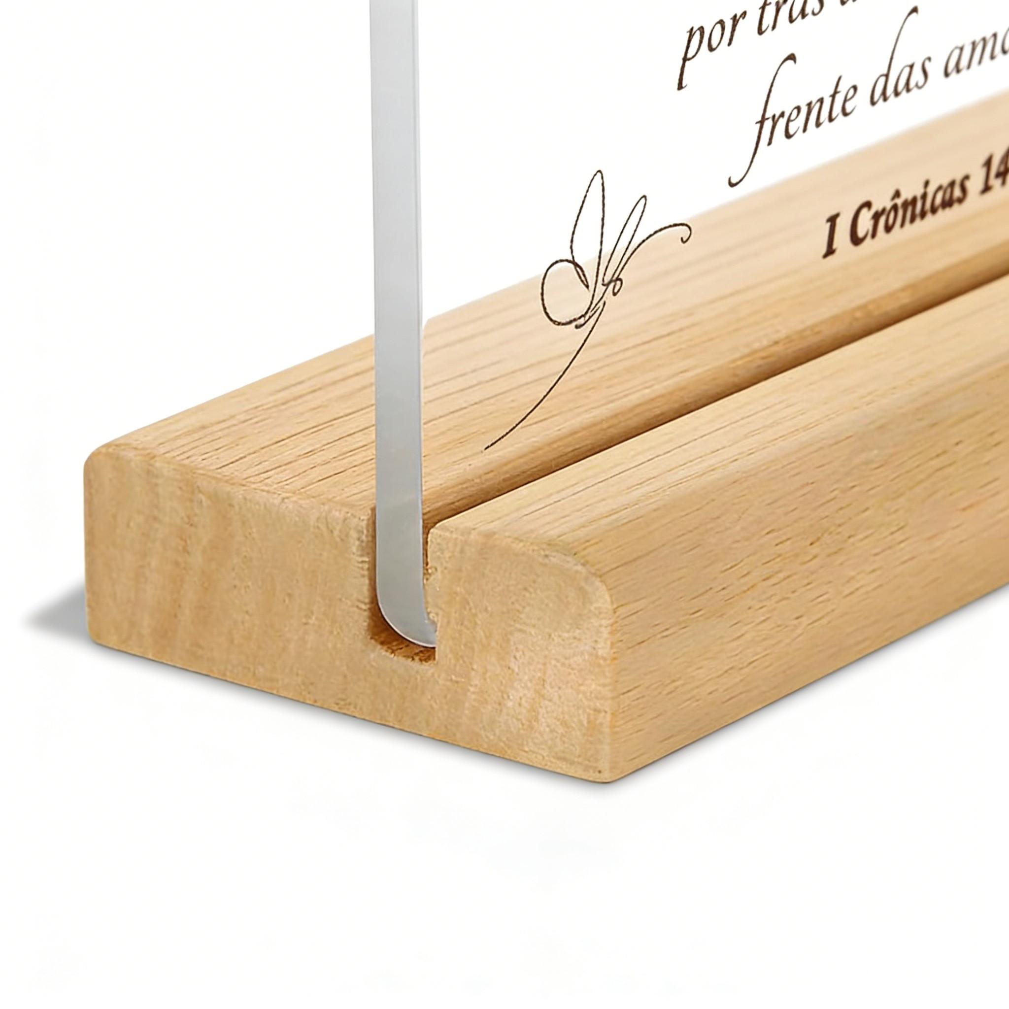 Bom Dia Thursday Morning Scripture Acrylic Plaque, Religious Home Decoration, Holiday Gift, Desktop Ornament with Wooden Base