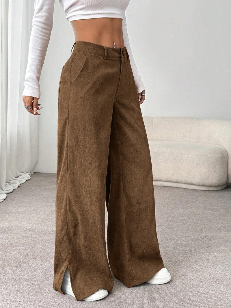 Women's Casual Pants Vintage High-End Split Wide Leg Loose Corduroy Long Pants, Comfortable and Stylish, Perfect for Daily Wear Women's Casual Pants Vintage High-End Split Wide Leg Loose Corduroy Long Pants, Comfortable and Stylish, Perfect for Daily Wear