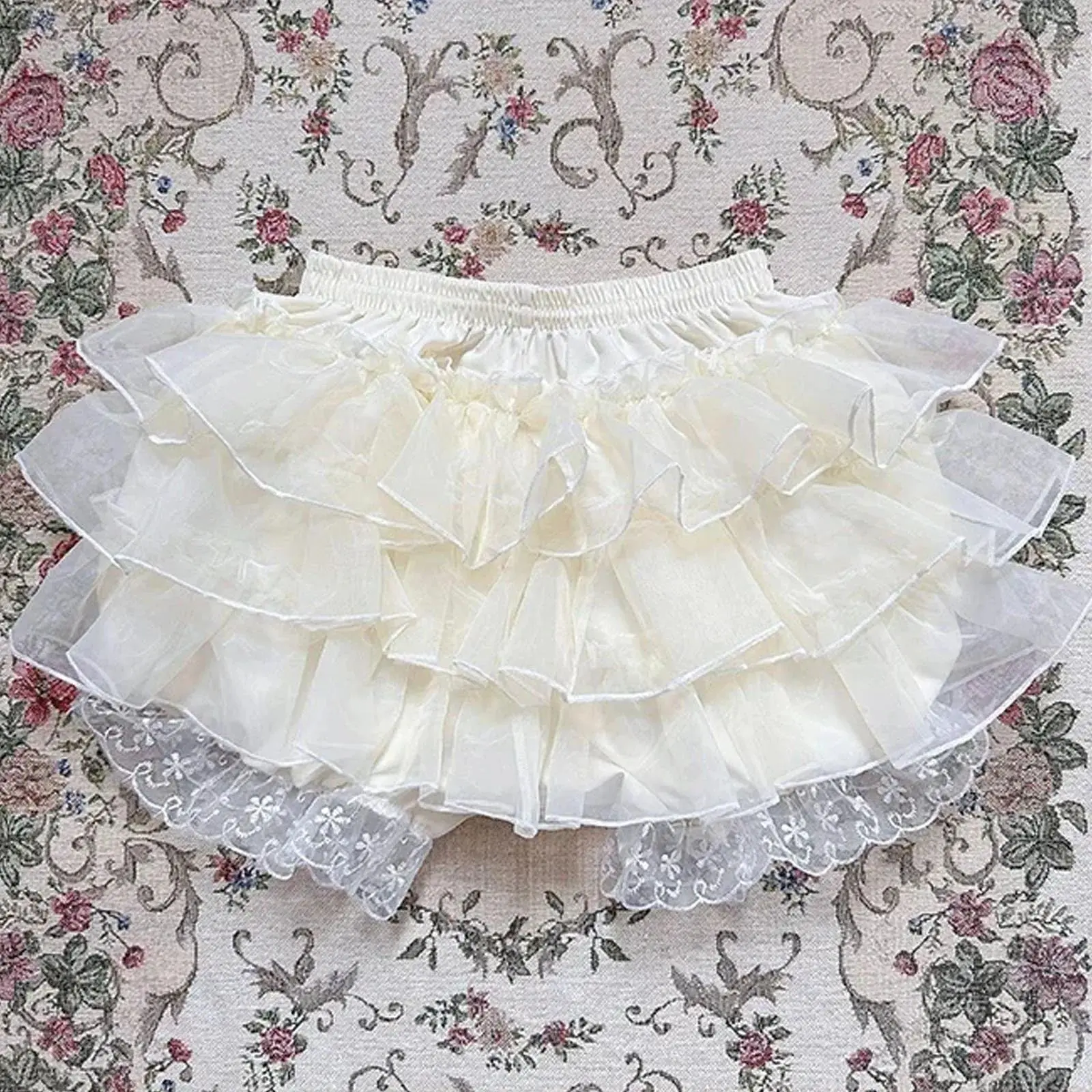 Japanese Sweet Lolita Lace Shorts, Ruffle Cake Safety Shorts, Harajuku Kawaii Shorts, Pumpkin Pants, Cute JK Bloomers, Y2k