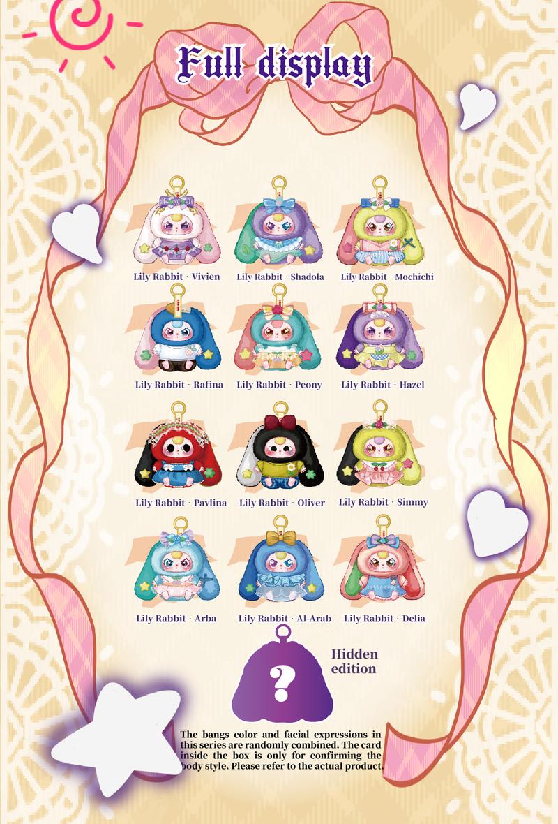 Baby Three Lily Rabbit Town V4 Plush Blind Box,12 Routine +1 Hidden Edition,Soft Cute Bunny Doll,Kawaii Girlish Toy,Mystery Box Unboxing,Trendy Collectible