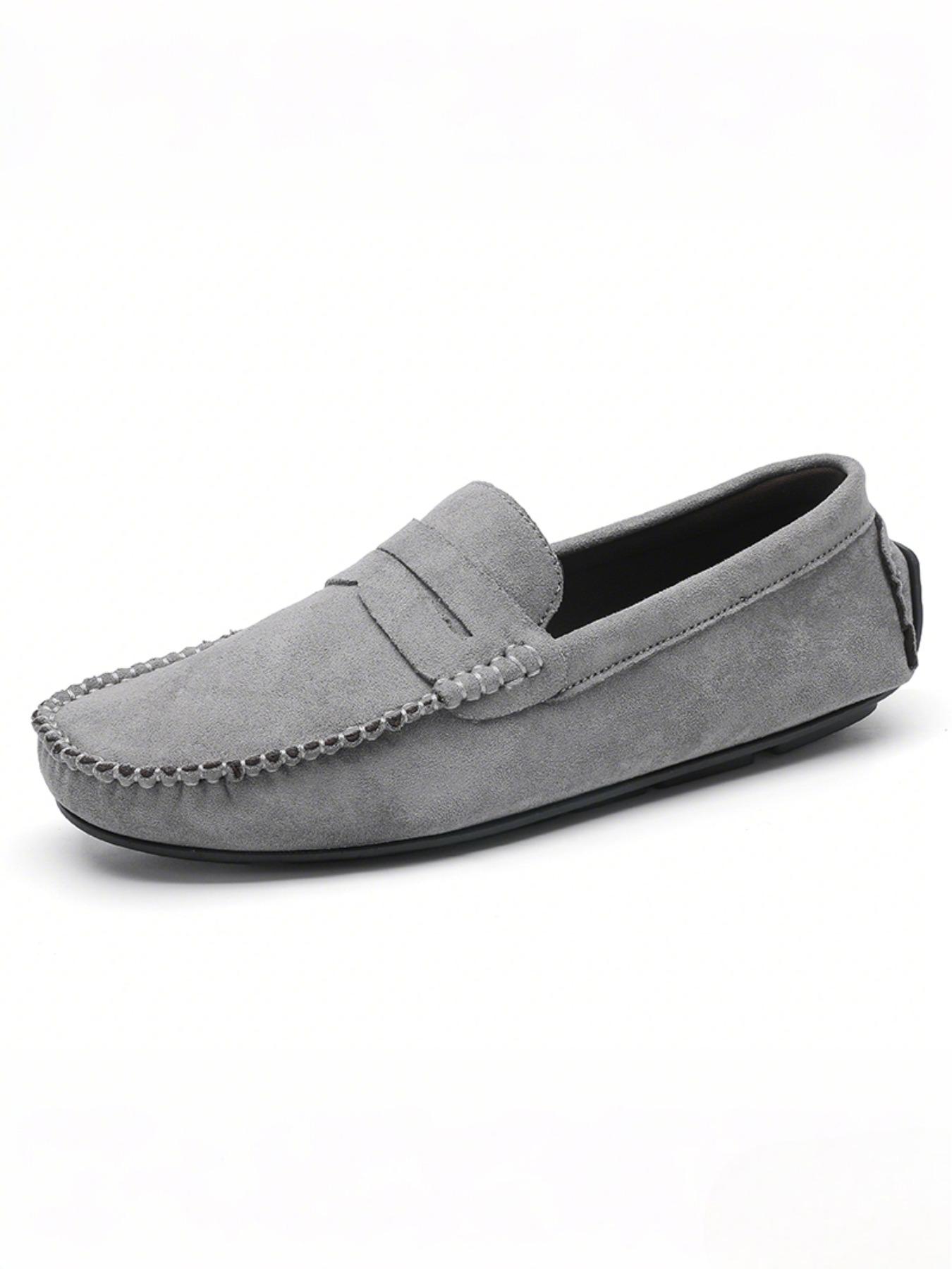 2026 Four-Season Minimalist Fashion Solid-Color Loafers Men's Casual Shoes Comfortable Elegant Suede Flat-Heel Slip-On Loafers, Moccasins, Casual Business Shoes, Suitable for Formal Occasions and Casual Wear