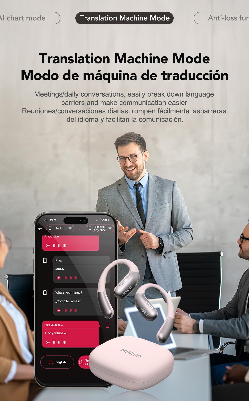 MINISO X28 OWS Open Ear Wireless Bluetooth Earbuds Support 135 Languages Real Time Bluetooth 58H Playback HIFI Stereo Fast Charging