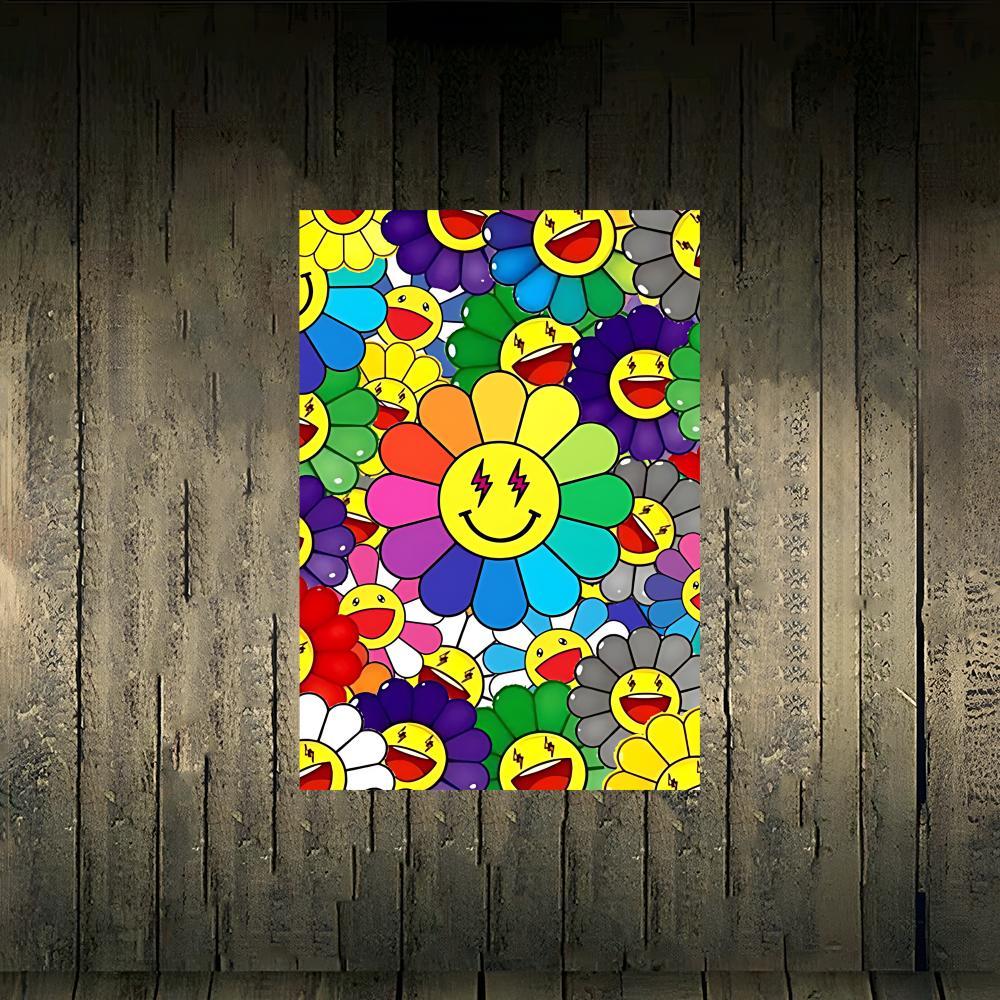 Murakami Takash Painting Fashion Poster Frameless poster pp Matte adhesive paper for Living room hallway bedroom