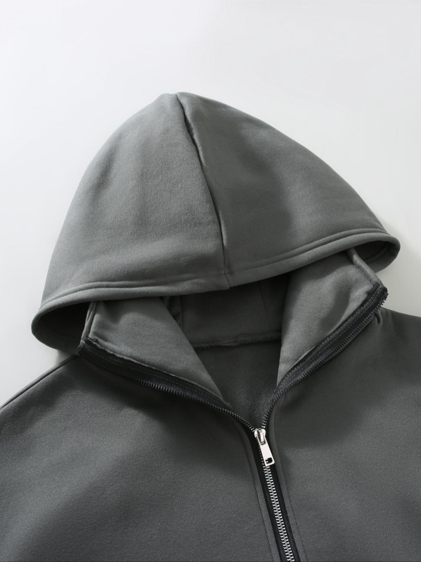 Men's Rhinestone Hoodie Set, Silver Color Rhinestones, Street