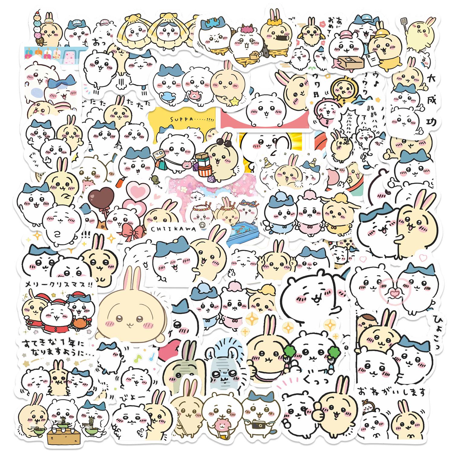 50pcs Chiikawa Kawaii Stickers Pack, Sticker Sheets, Waterproof Cute Japanese Anime Character Decals for Laptop, Water Bottle, Journal & Scrapbook, Anime Fan Gift