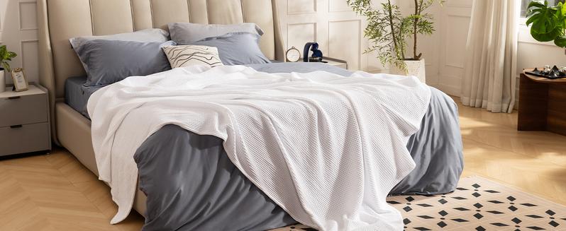 PHF Waffle Blanket - Lightweight Breathable Soft, 100% Cotton, Multi-Color, Throw/Twin/Queen/King/CK, Luxurious Comfort, Soft, Breathable, Stylish Blanket Springtok