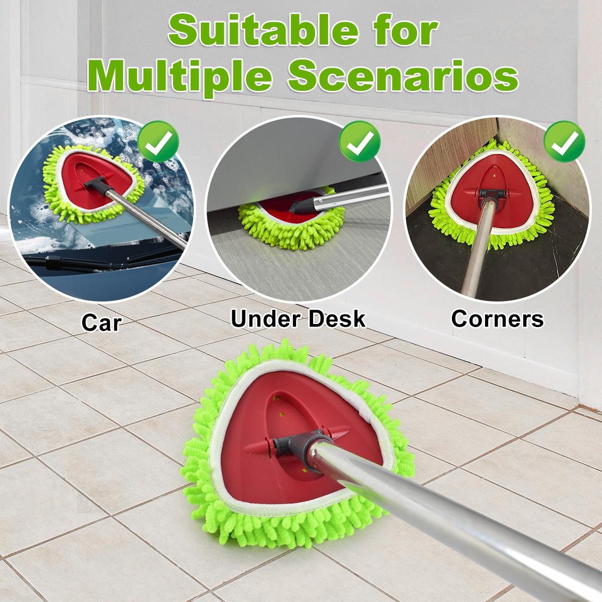 1set Spin Mop Sets with Stainless Steel Pole Base and Replacement Heads, Spin Mop Replacements, Compatible with Vileda Ocedar Easywring 1 Tank System, Efficient Deep Cleaning, Easy to Assemble, Kitchen Bathroom Cleaning Tools