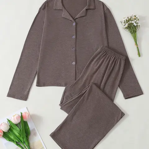 New Women's Long Sleeve Pajama Set, Casual Daily Outdoor Home Wear Loungewear, Elegant Fashion Fabric, Comfortable Skin-Friendly Material