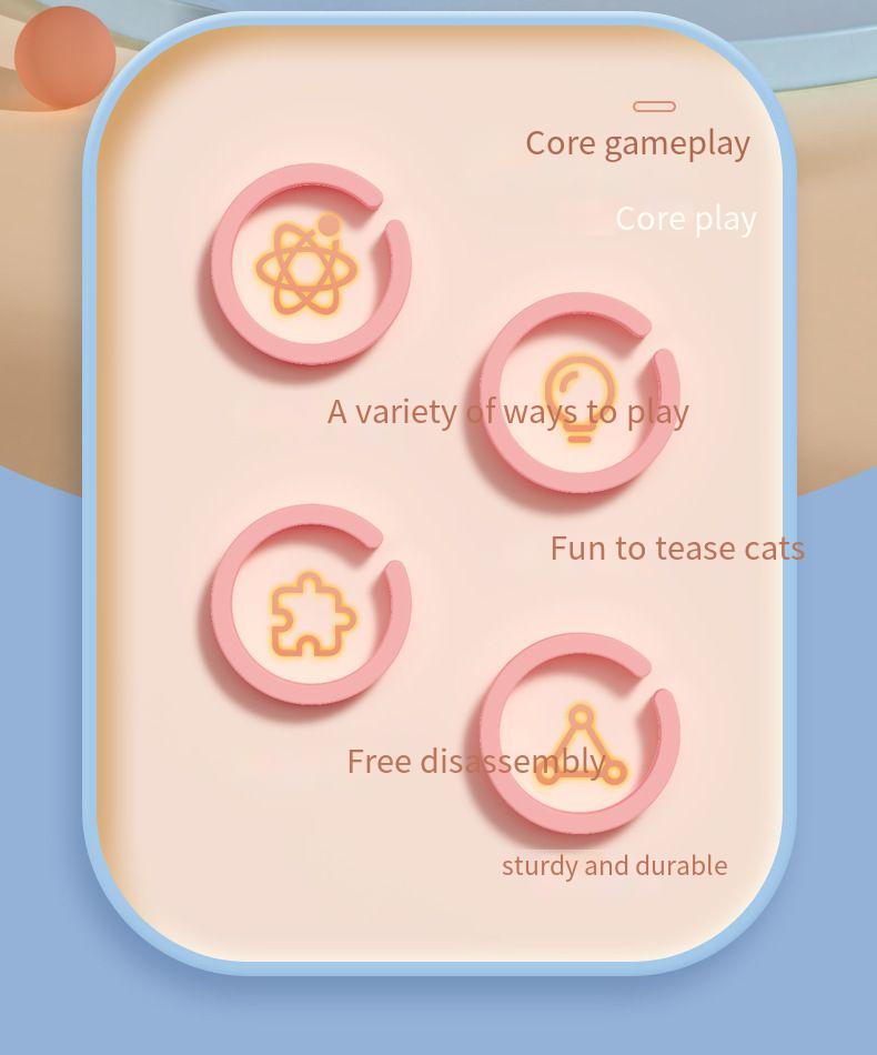 Three-Layer Cat Turntable Toy, Indoor Cat Educational Game Track Tower, Interactive Ball Toy, Three-Color Exercise Game