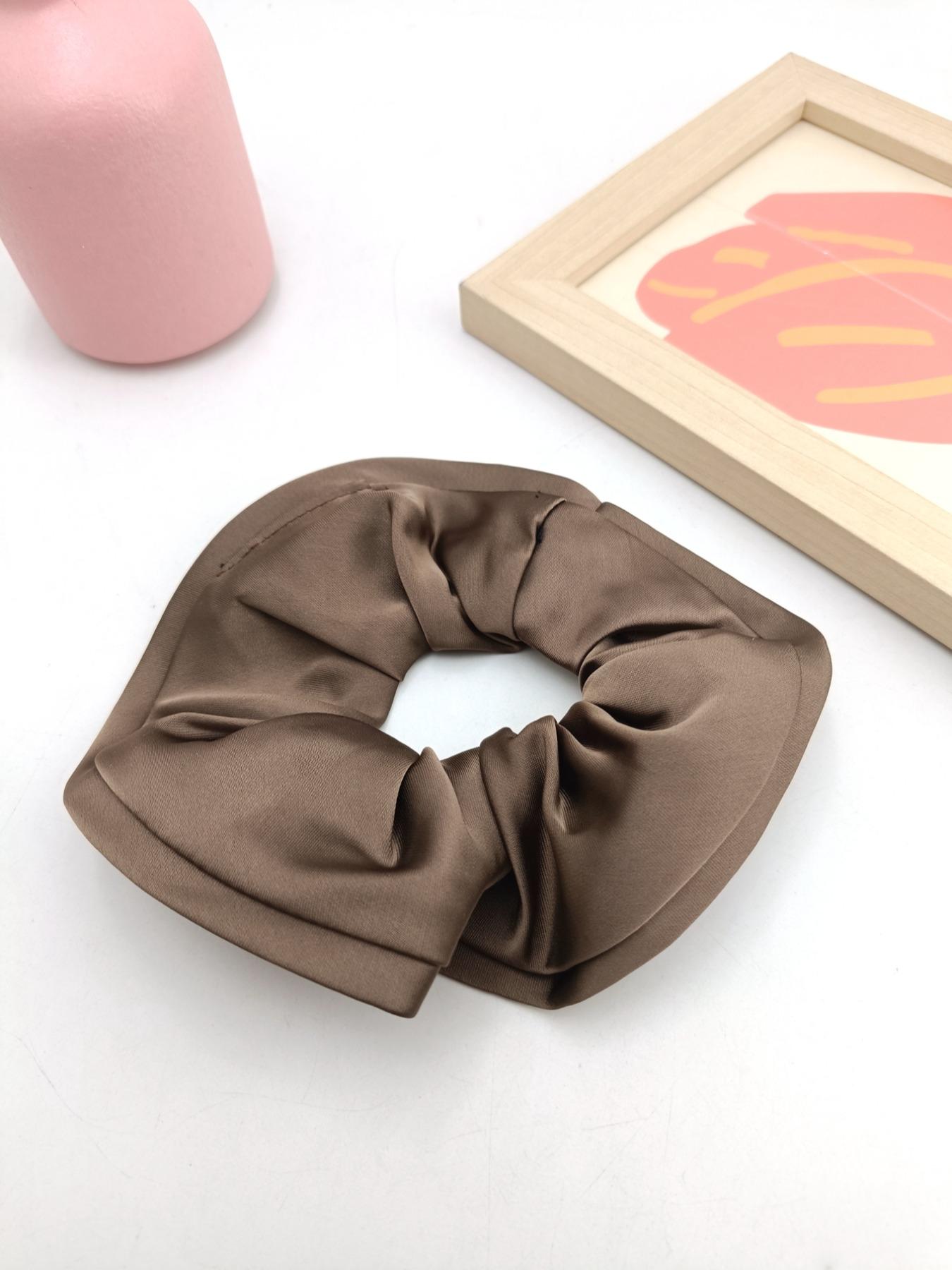 1PC 15cm Wood Ear Satin Double Layer Hair Tie, High Elasticity Secure Hair Band, No Pressure Hair Accessory, Daily Commute Fashion Item