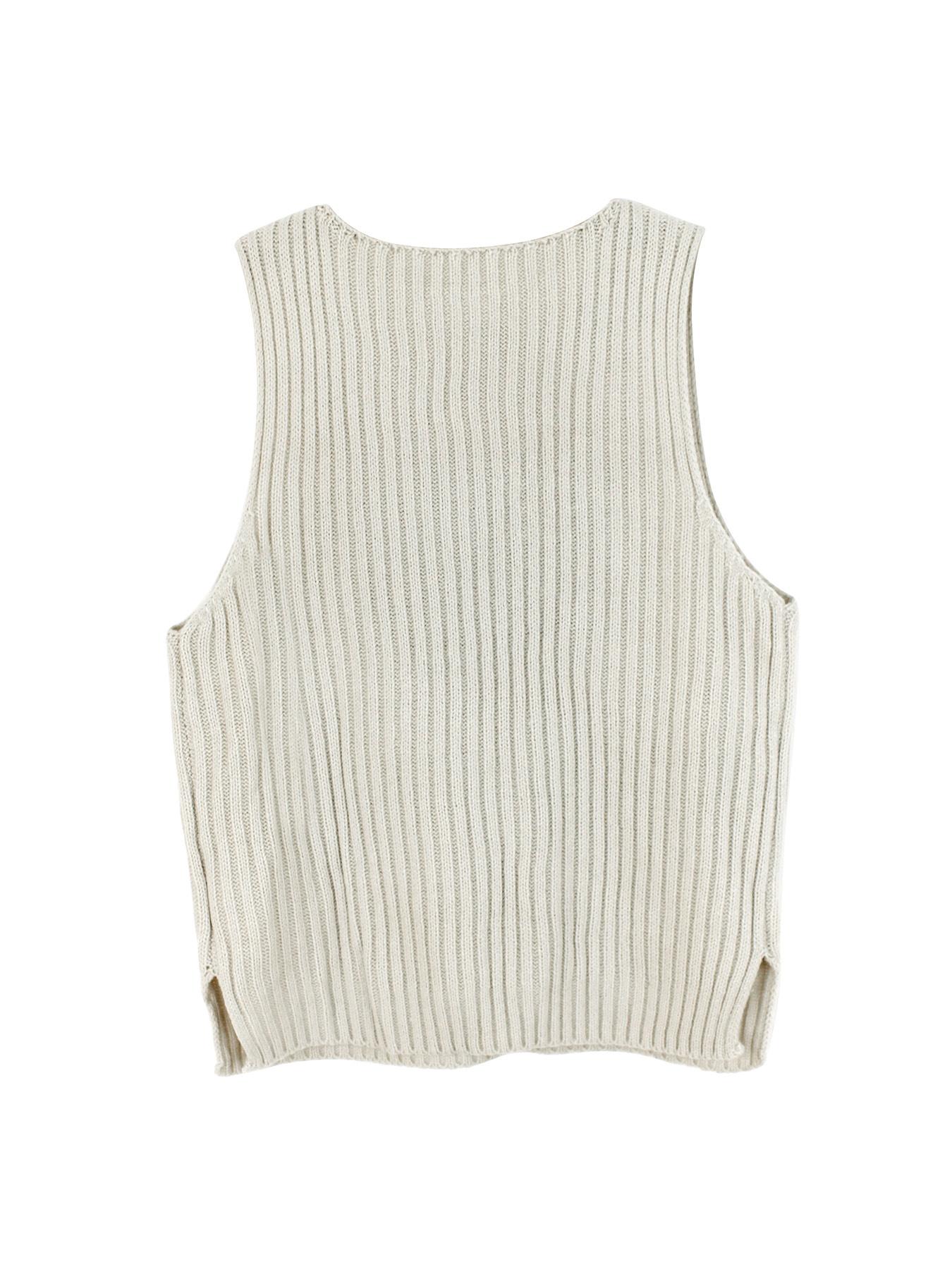 Women's Flag Graphic Print Split Hem Sweater Vest, Casual Fashion Round Neck Sleeveless Jumper Vest for Summer, Ladies Knit Clothing for Daily Wear