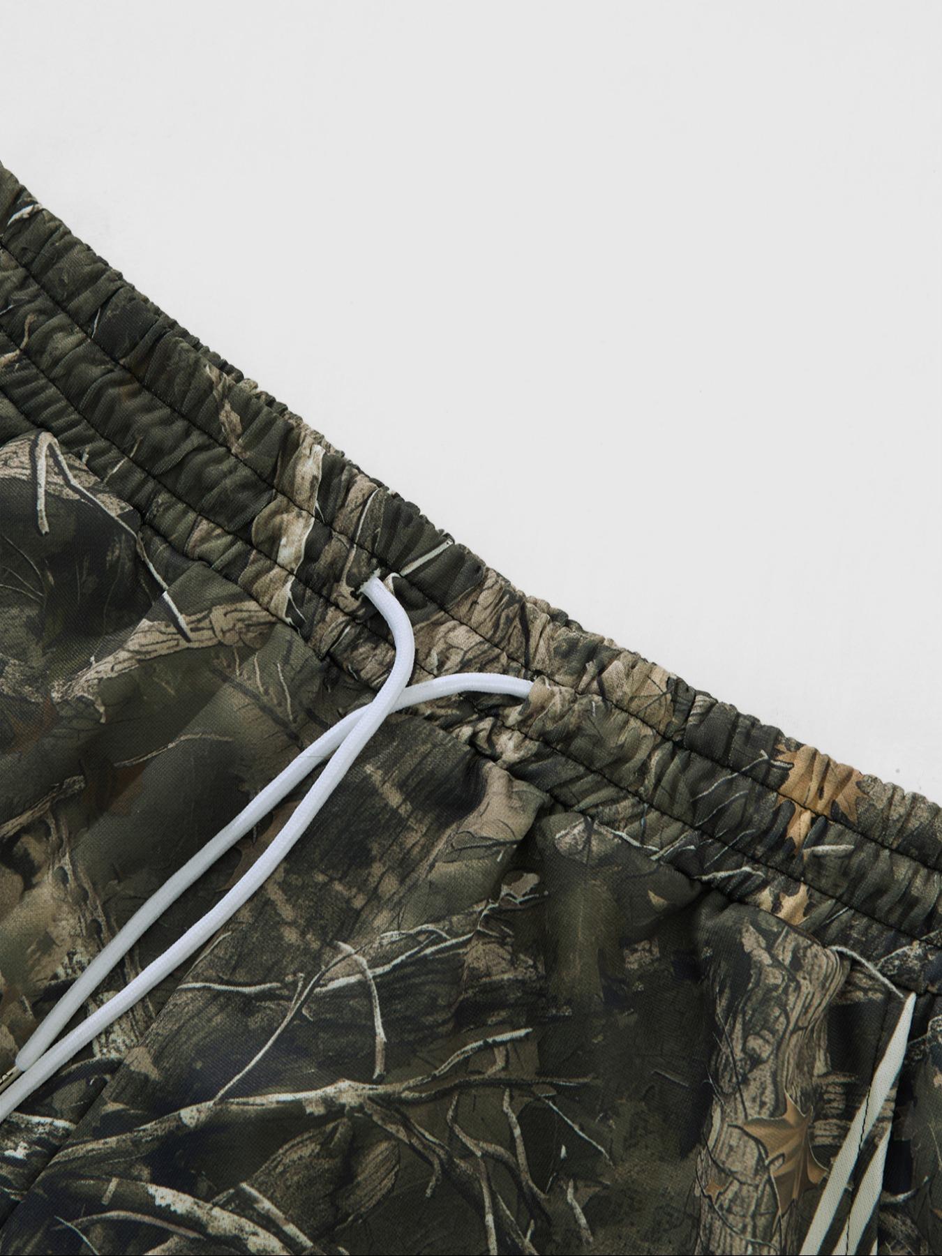 Men's Camo Print Straight Leg Sweatpants, Camouflage Sweatpants, Street Fashion Casual Regular Fit Camo Print Trousers for Daily Wear, Men's Bottoms for Summer