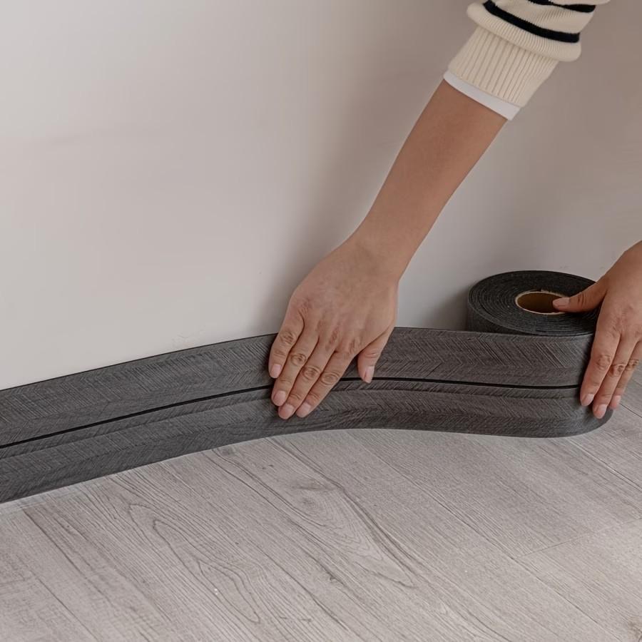 Self-Adhesive Baseboard Molding Trim Strip, Wood Grain Design, Easy Peel & Stick Floor Transition Strips for Walls, Doors, Ceilings, Floors