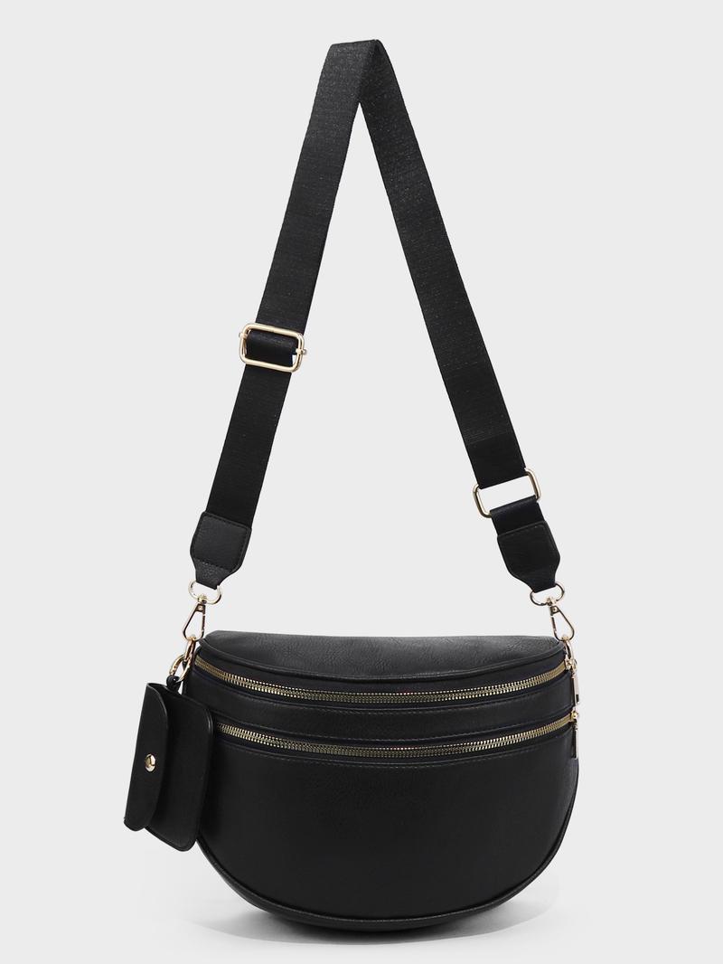 Fashionable Checkerboard Pattern Bag, Casual Versatile Zipper Shoulder Bag with Adjustable Strap and Coin Purse, Stylish Minimalist Commuting Lightweight Shoulder Women's Bag, Adjustable Crossbody Bag