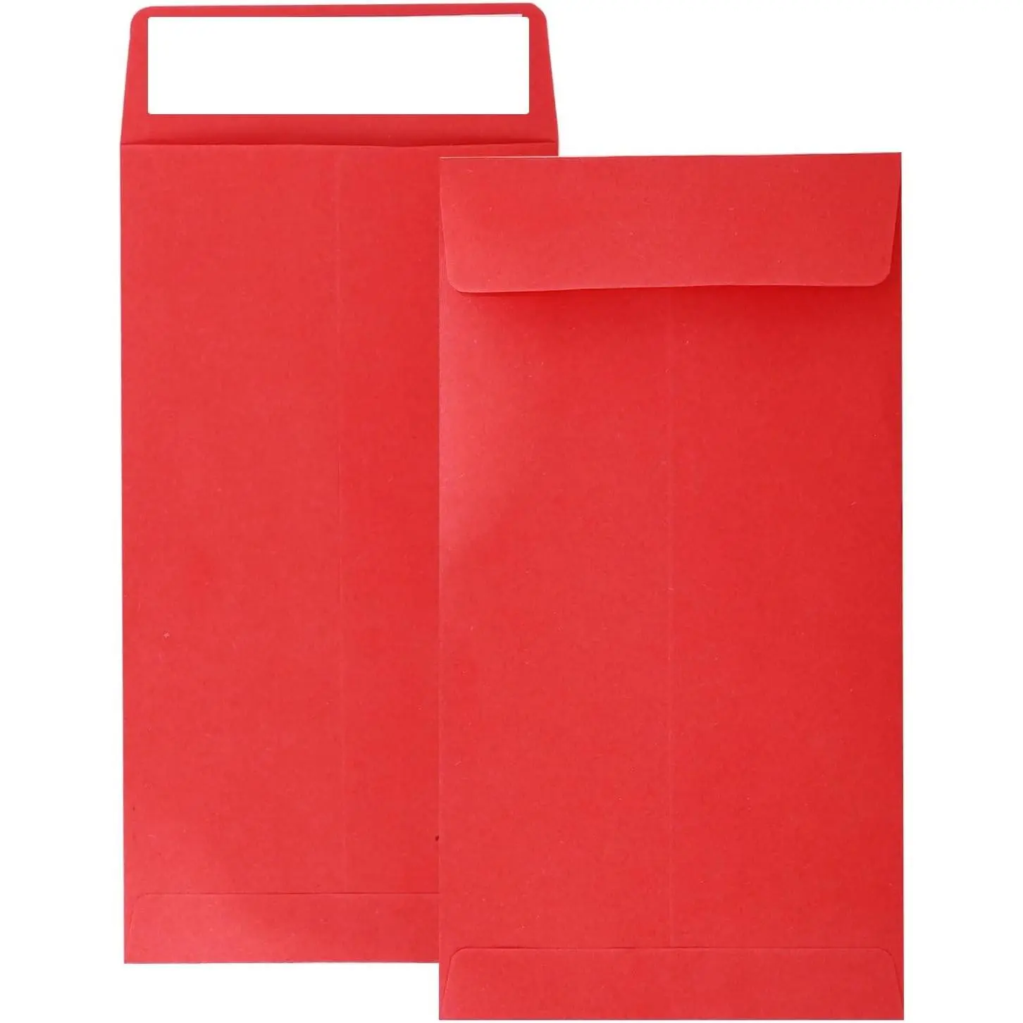 Red 100 Pack 3.5 x 6.5 Inch Self Seal Cash Envelopes for Savings, Money, Coins, Checks, Credit Cards, Seeds & Small Items(Gift)