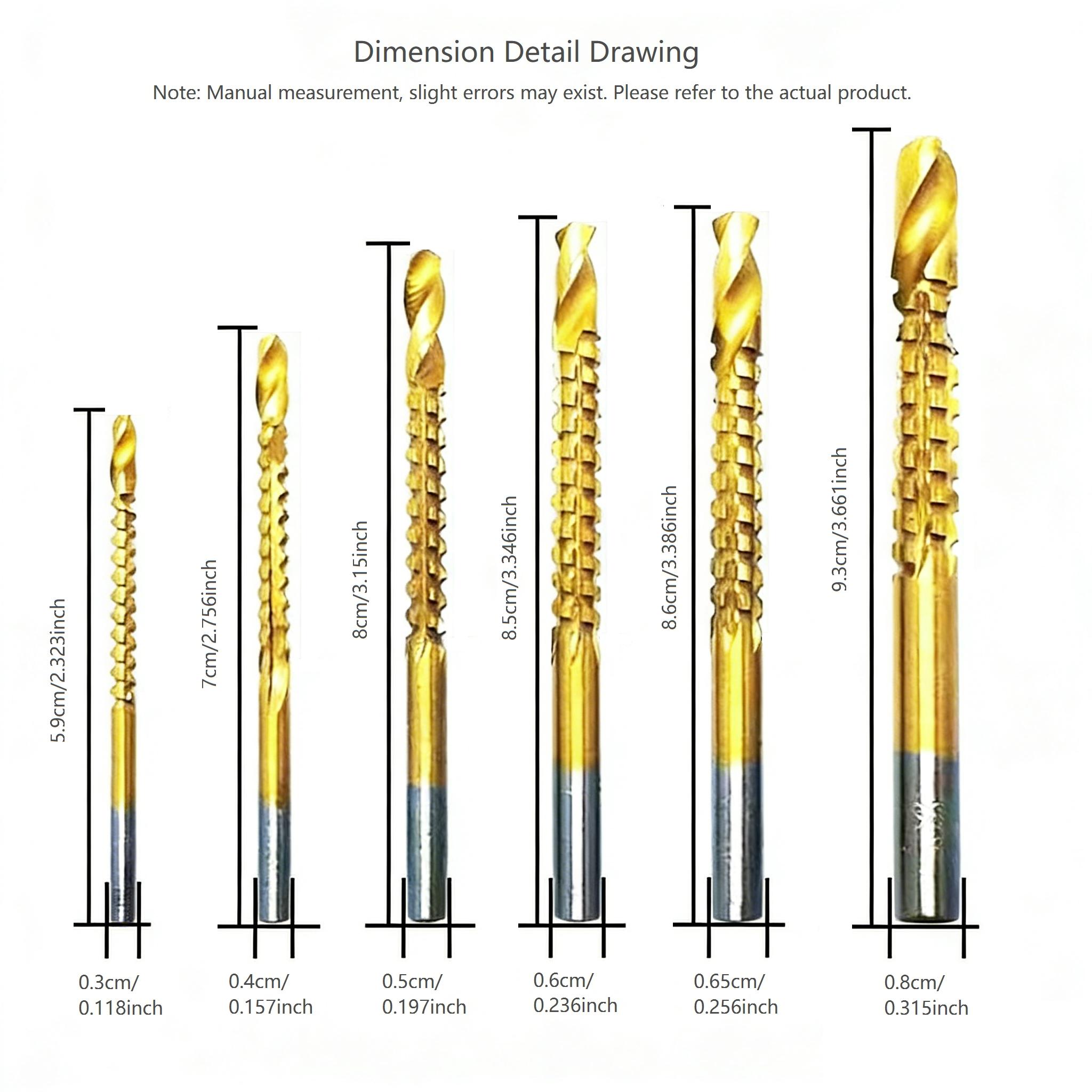 Titanium-Plated High-Speed Steel Drill Bits Set Metalworking & Wood Drilling Sharp Serrated Design Anti-Rust Coating Power Tool Accessories