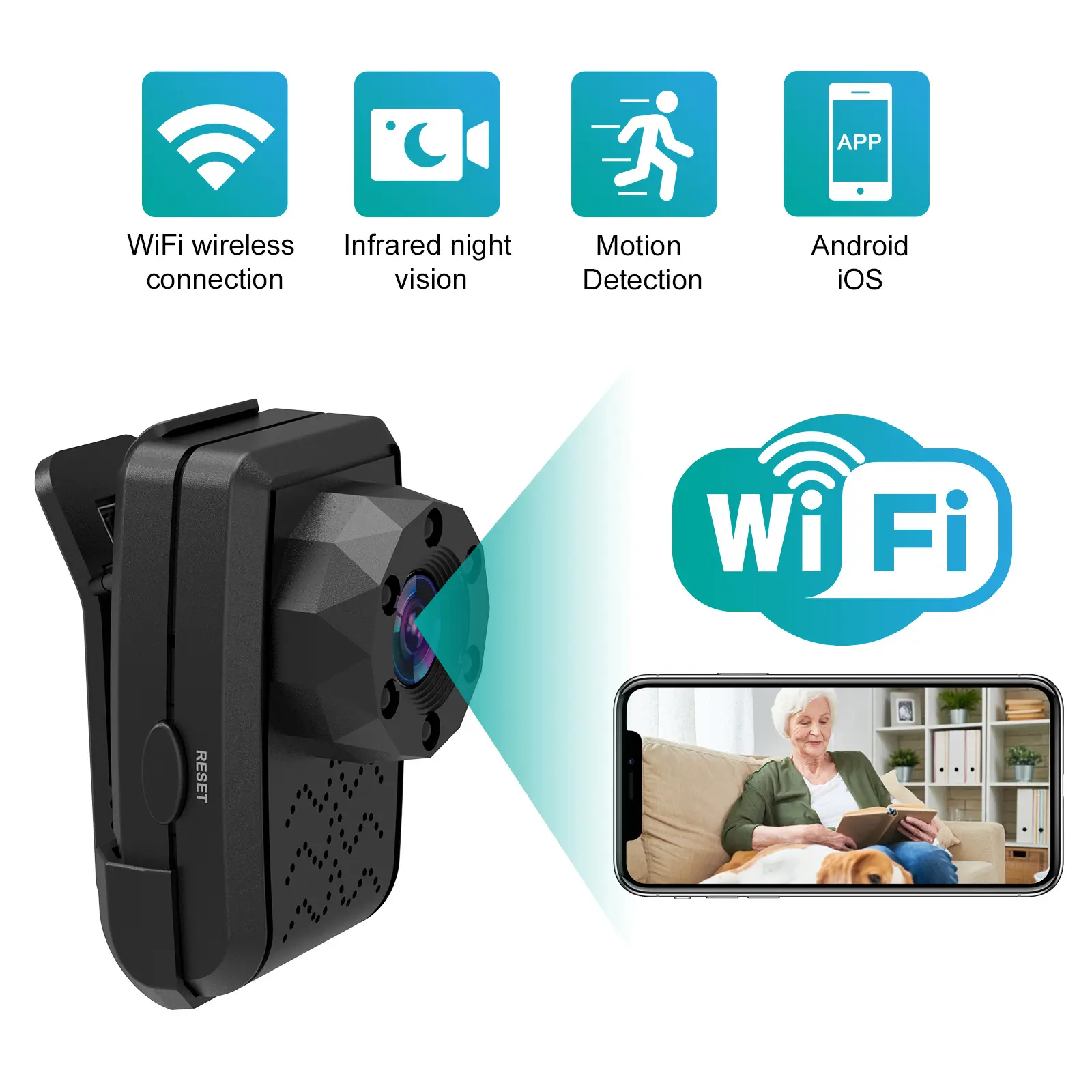 Home-use camera, no drilling required, smart wireless, can be connected to a remote monitor