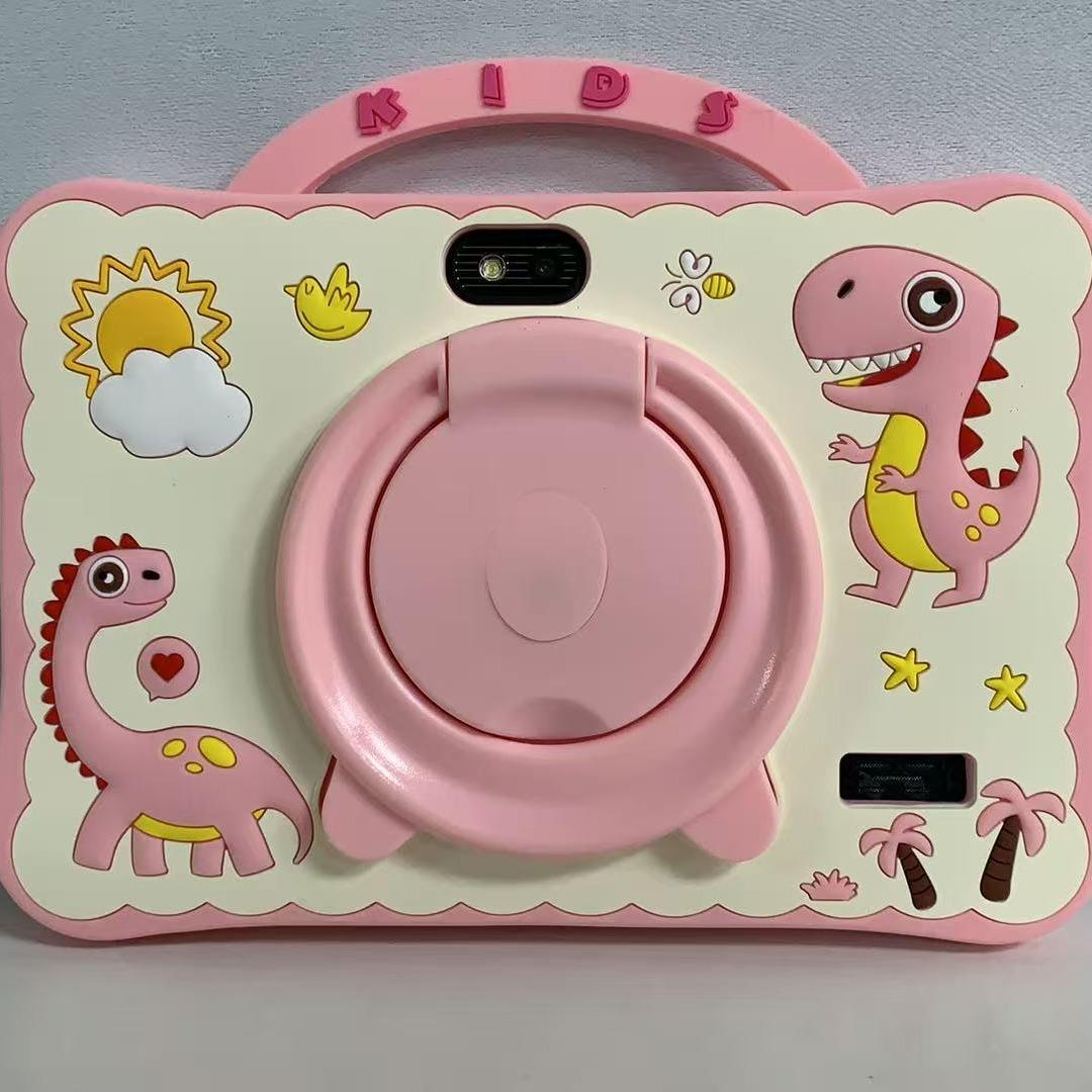 Dinosaur Kids Tablet PC 7 Inch Android System Dual Camera Quad-Core Processor 16GB Storage WiFi Bluetooth-compatible Wireless Shockproof Case Ideal Learning Entertainment Android Tablet Computer