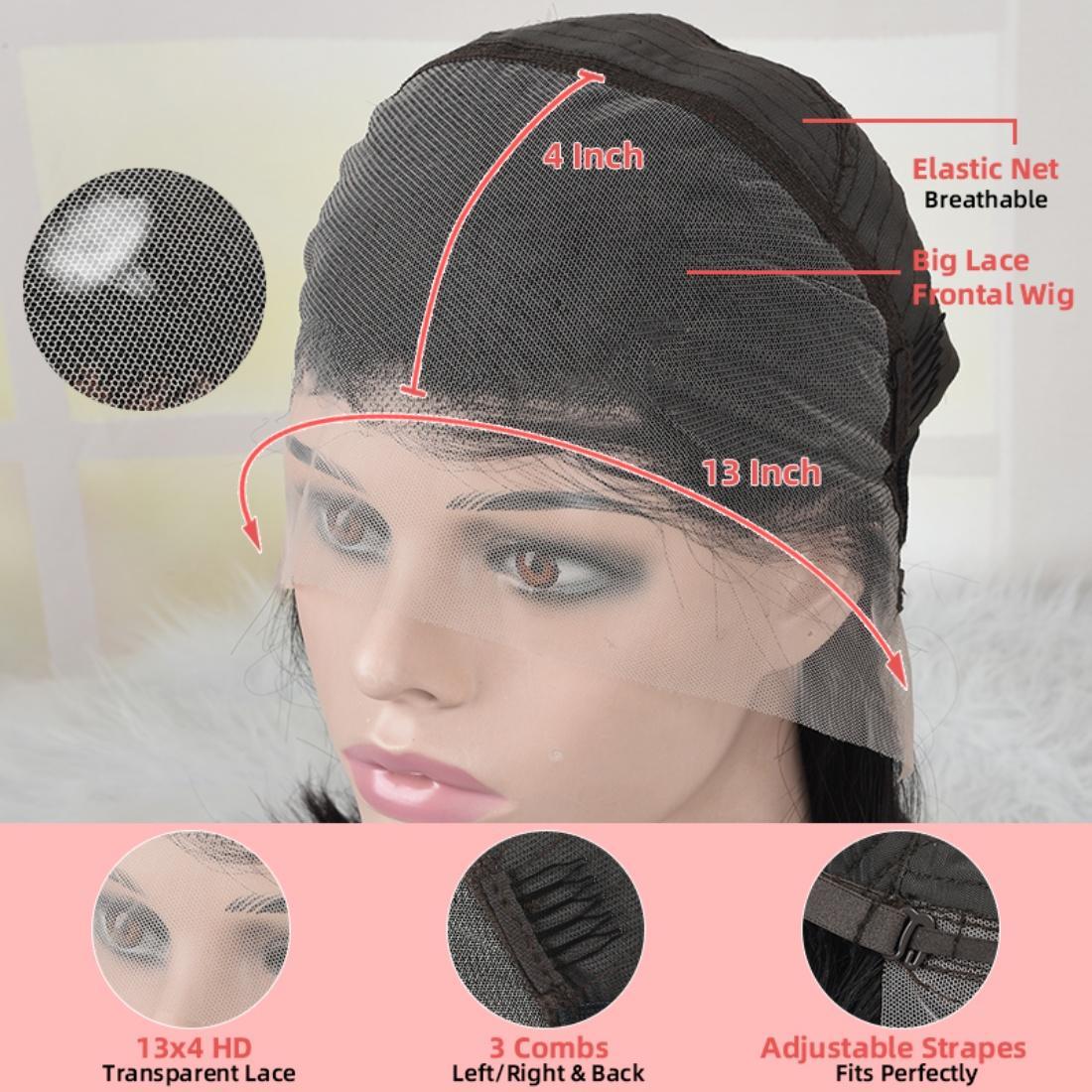 Chocolate Brown Bob Wigs Human Hair Lace Front Wig 13x4 HD Transparent Lace Front Bob Wig Human Hair Pre Plucked with Baby Hair 180% Density Body Wave Bob Glueless Wigs Human Hair