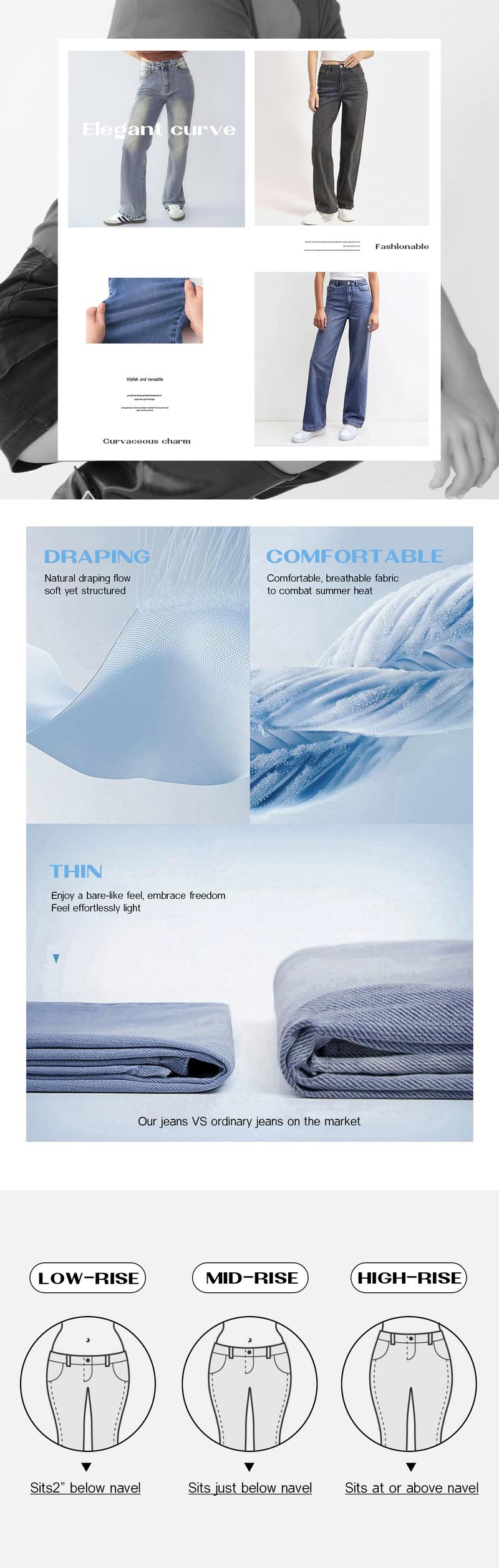 KatchMe Women's Slouchy Denim High Waist Multi-Pocket Wide Leg Jeans, Classy Denim Trousers for Women, Stretch Baggy Jeans Outfits